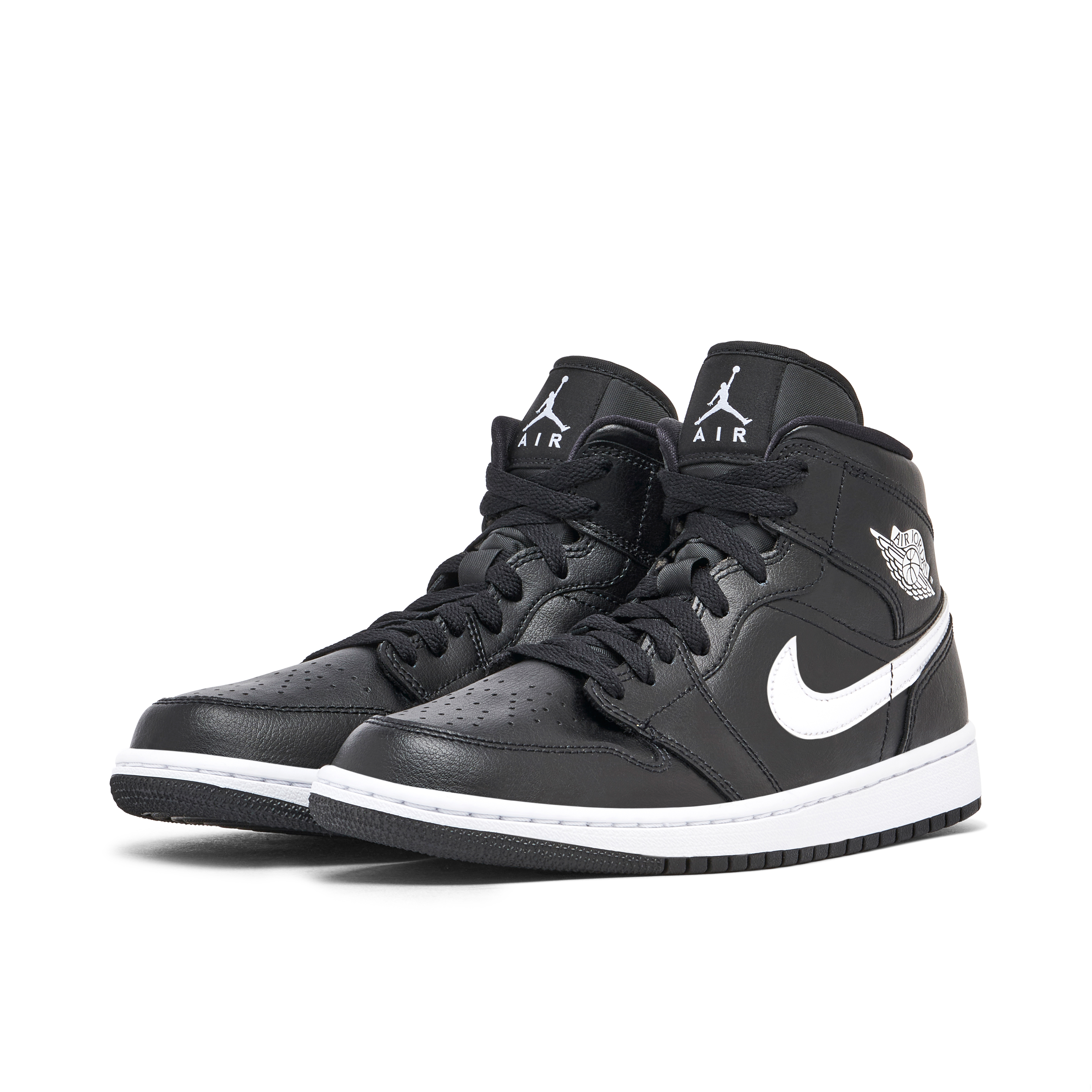 Air Jordan 1 Mid Black White fur Damen DV0991 001 Laced