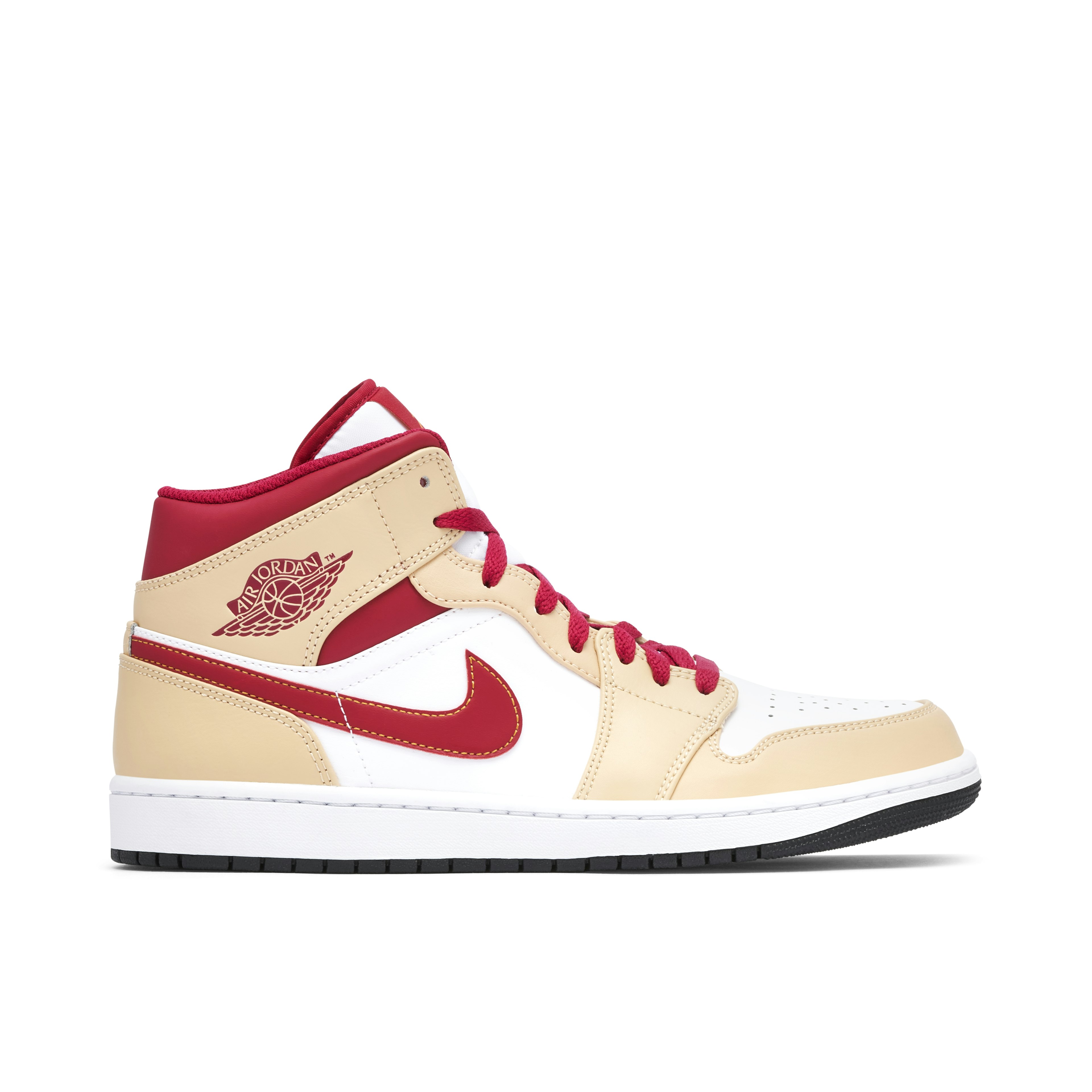 Air Jordan 1 Mid Light Curry Cardinal Red