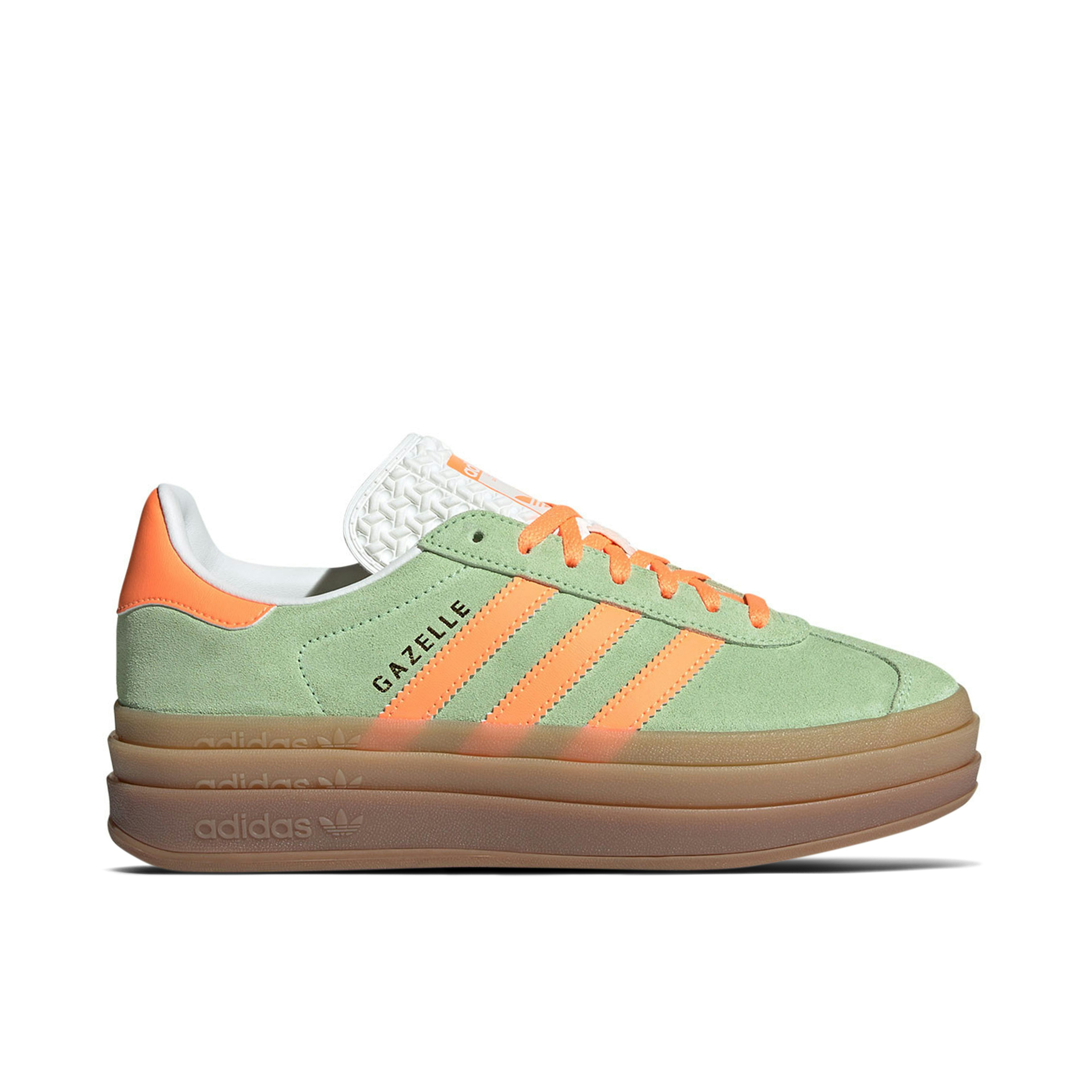 Adidas Gazelle Bold Semi Green Spark Screaming Orange Womens