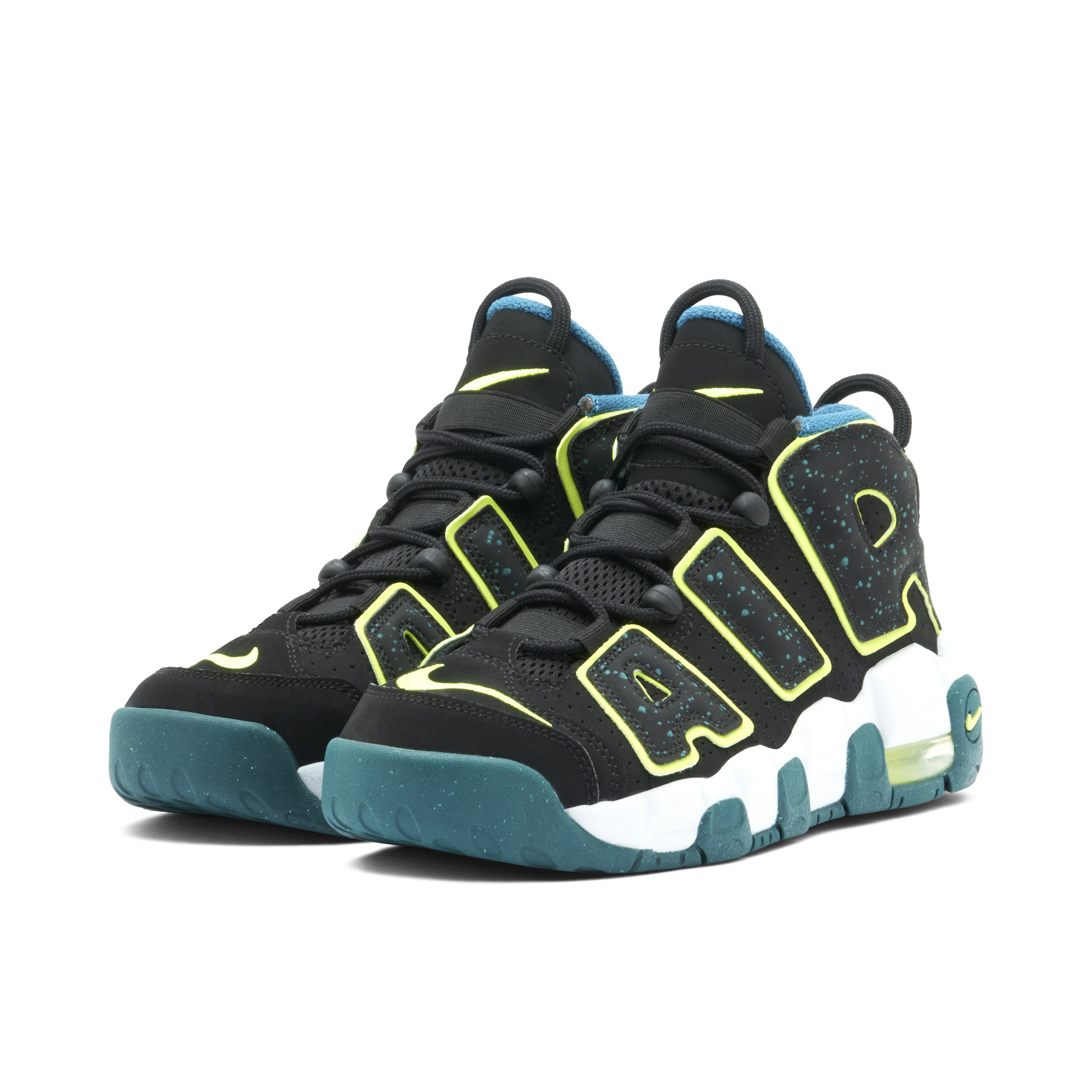 Nike Air More Uptempo Low Black Geode Teal GS