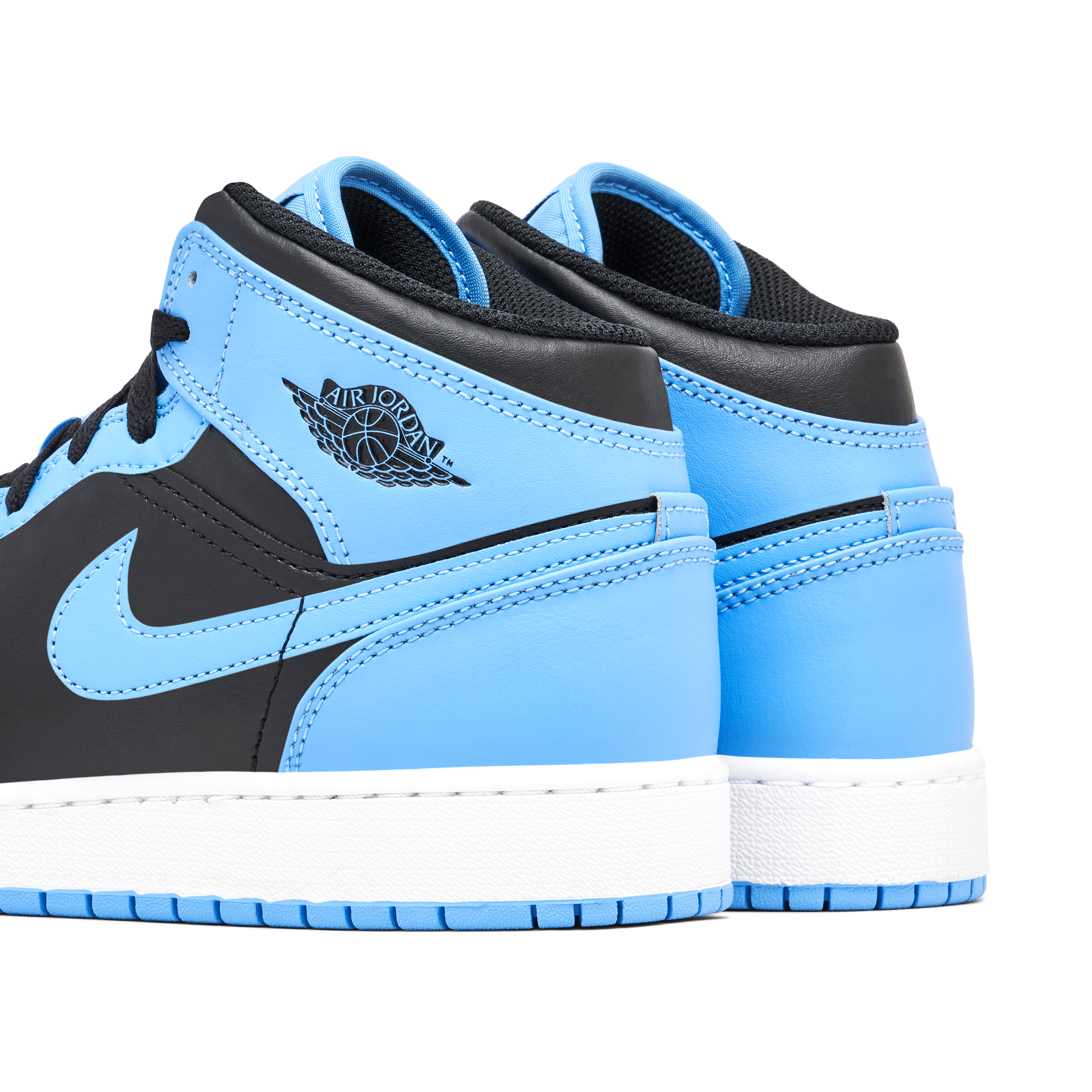 AIR JORDAN 1 MID UNIVERSITY BLUE BLACK GS