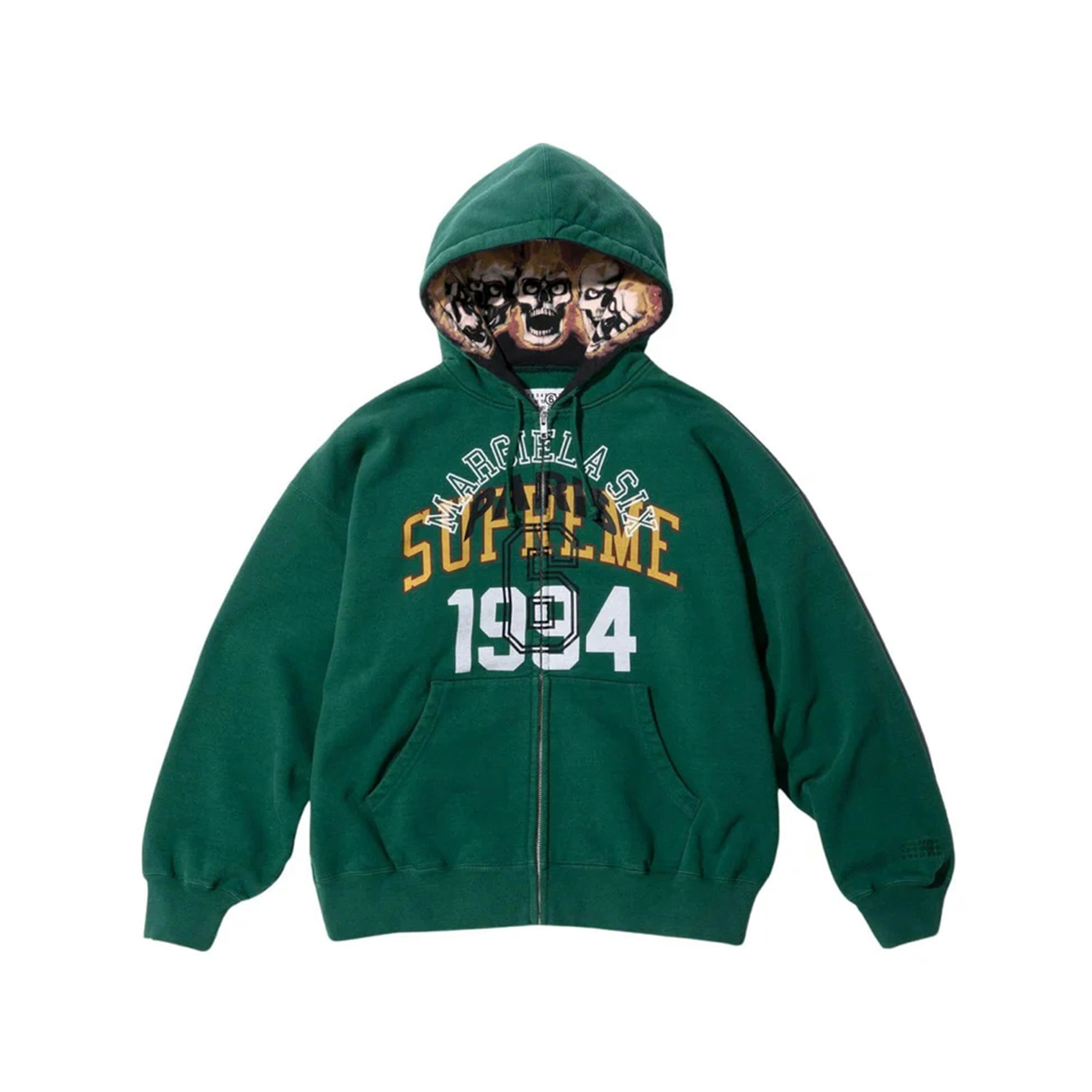 Supreme MM6 Maison Margiela Zip Up Hooded Sweatshirt Dark Green