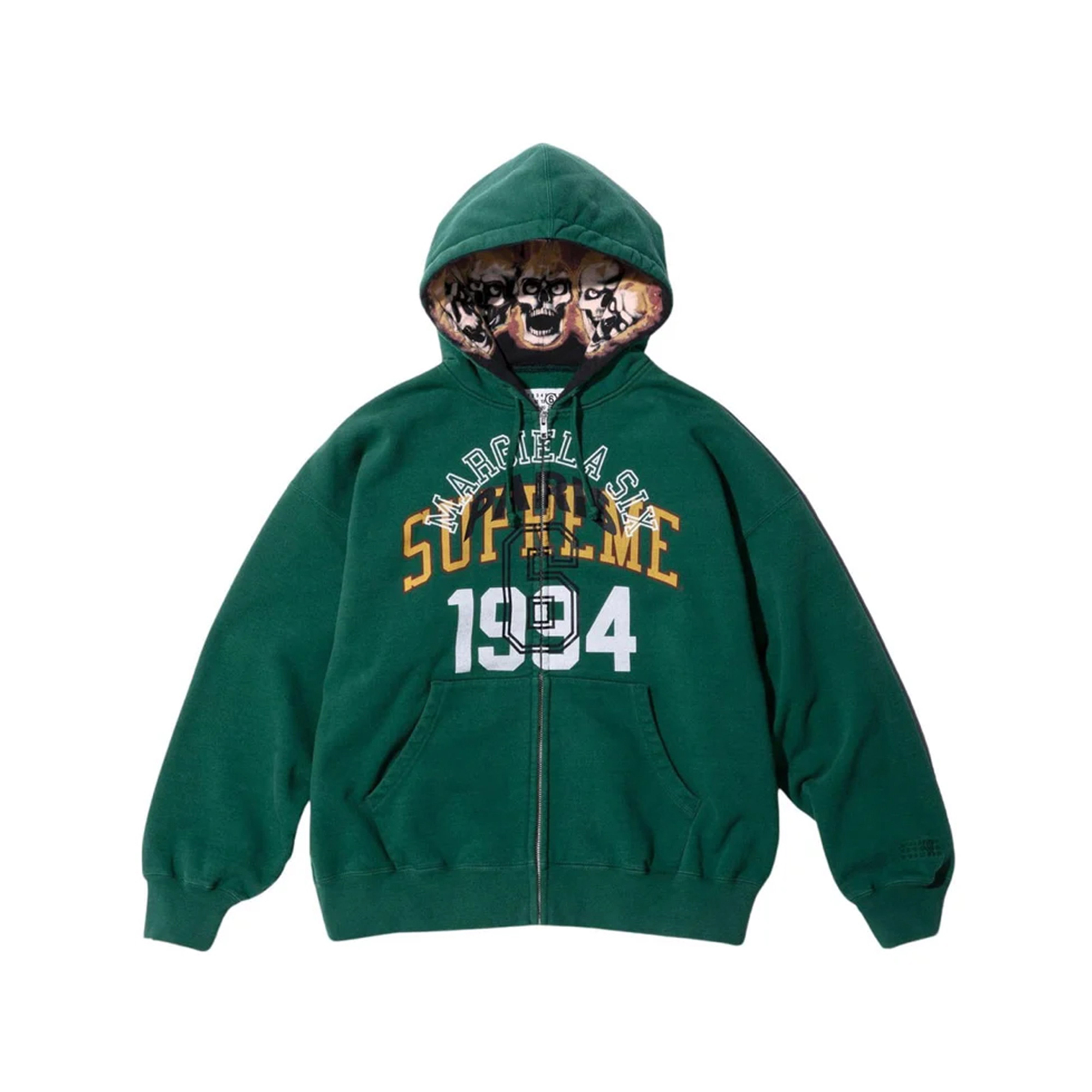 Supreme MM6 Maison Margiela Zip Up Hooded Sweatshirt Dark Green 