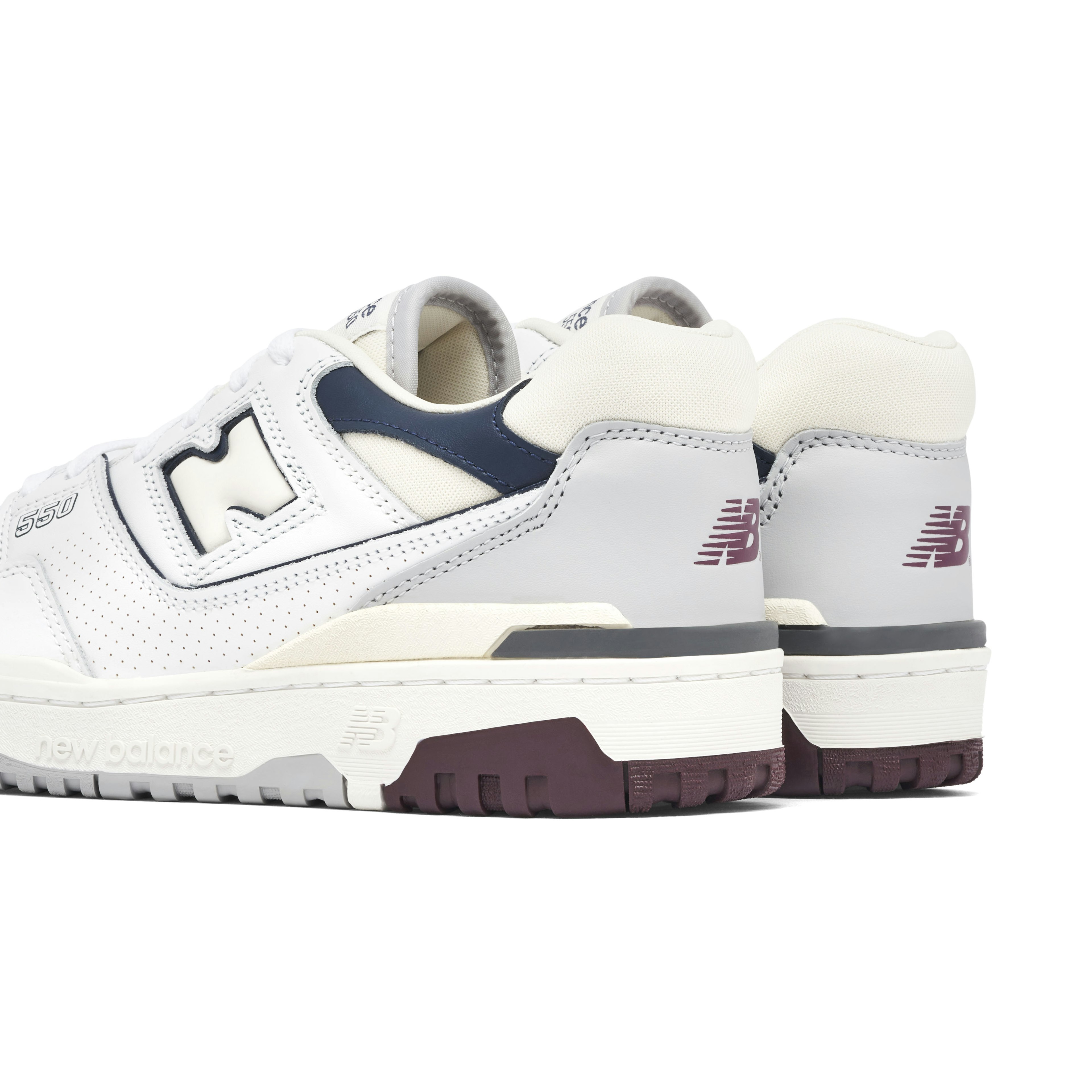 New Balance 550 White Burgundy Navy