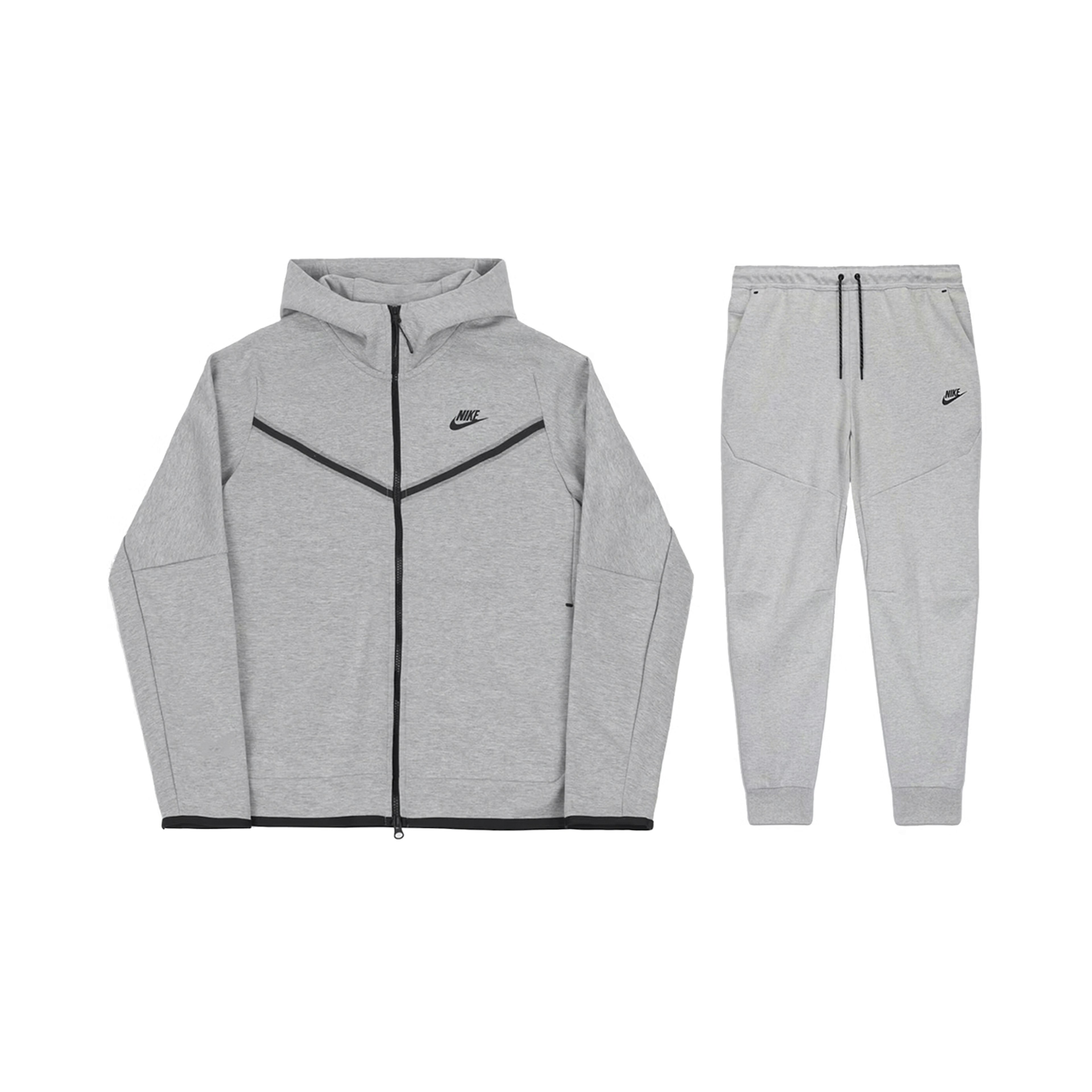 Nike Sportswear Tech Fleece Full Zip Hoodie Joggers Set Grey