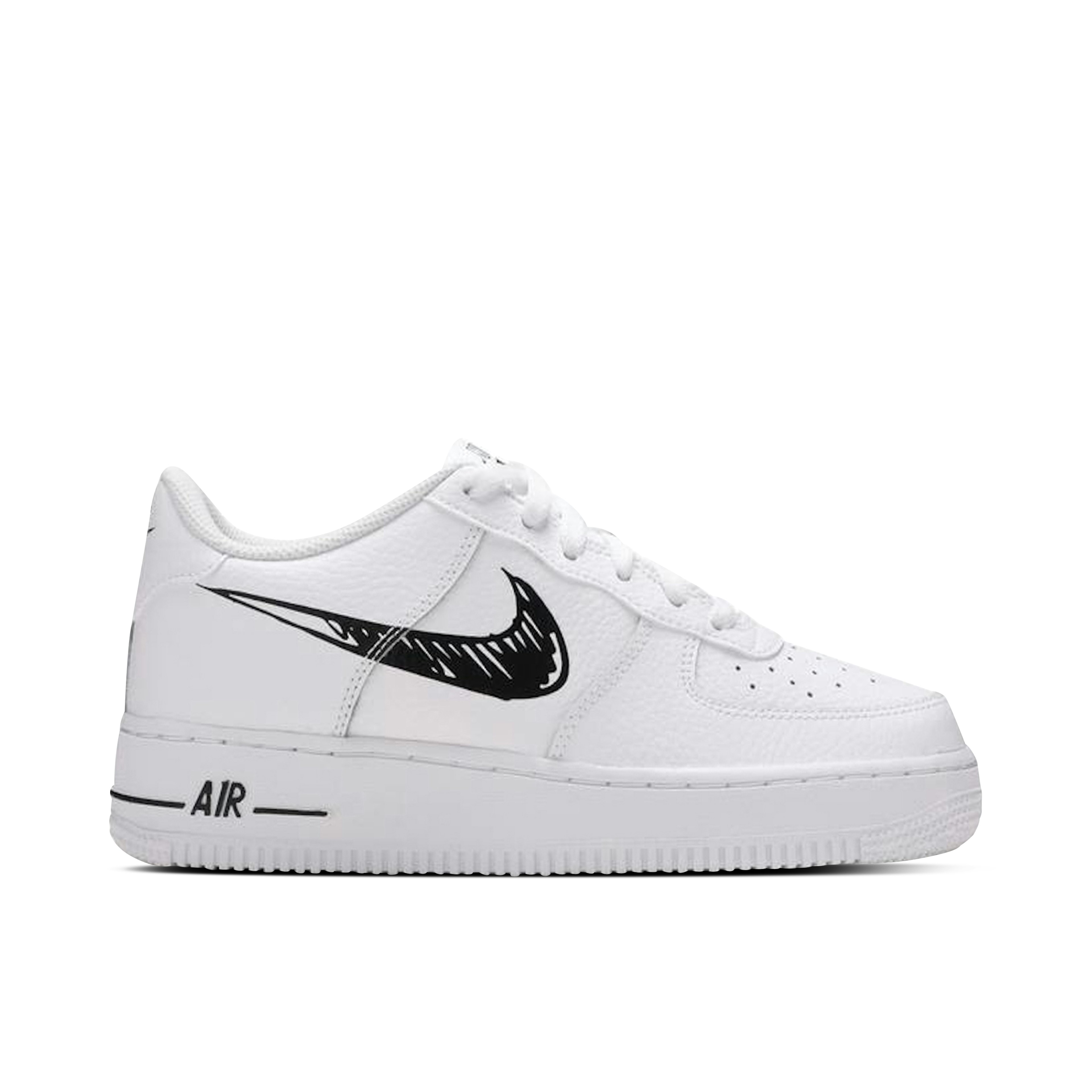 Nike Air Force 1 Low Sketch Black Swoosh GS