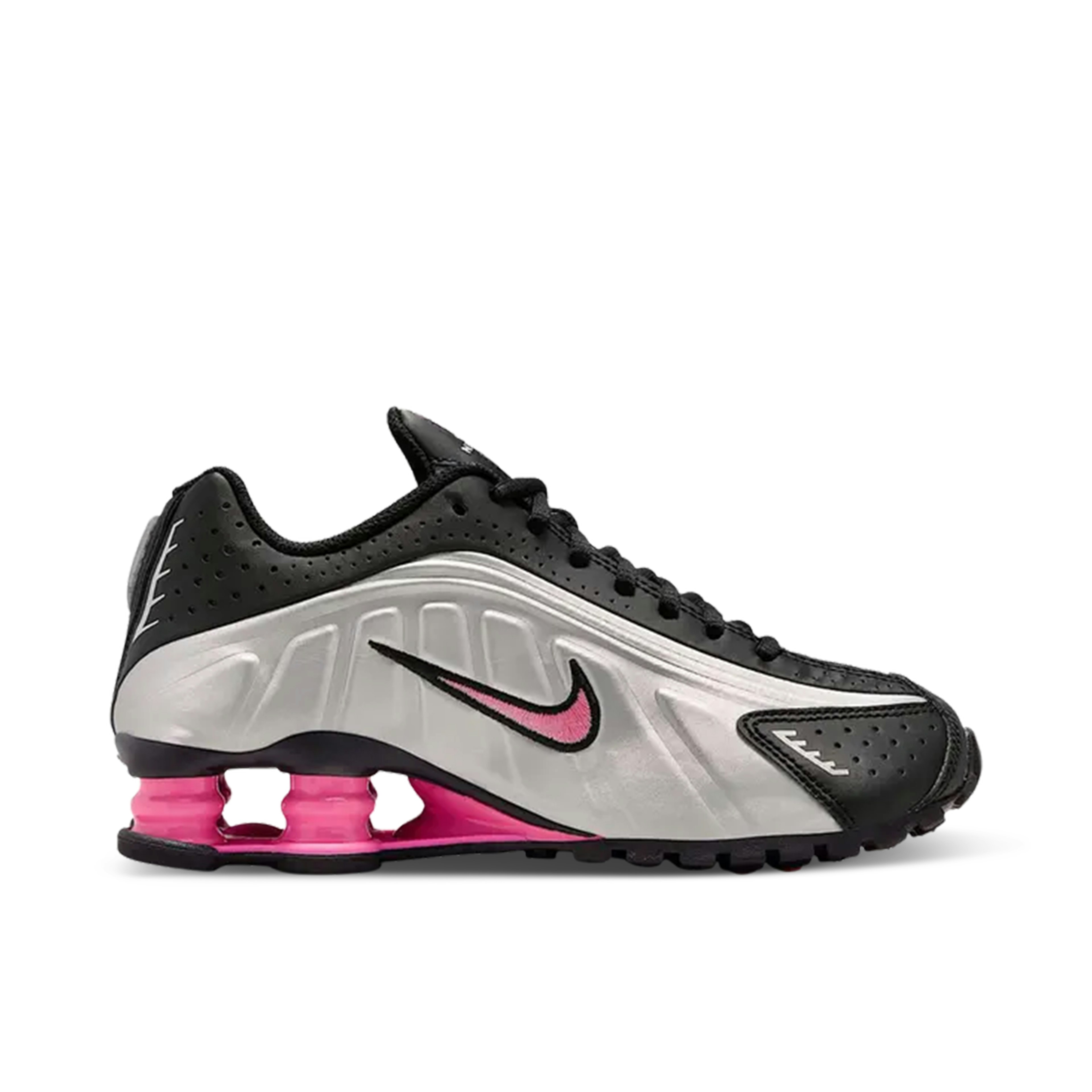 Nike Shox R4 Black Metallic Silver Pinksicle GS