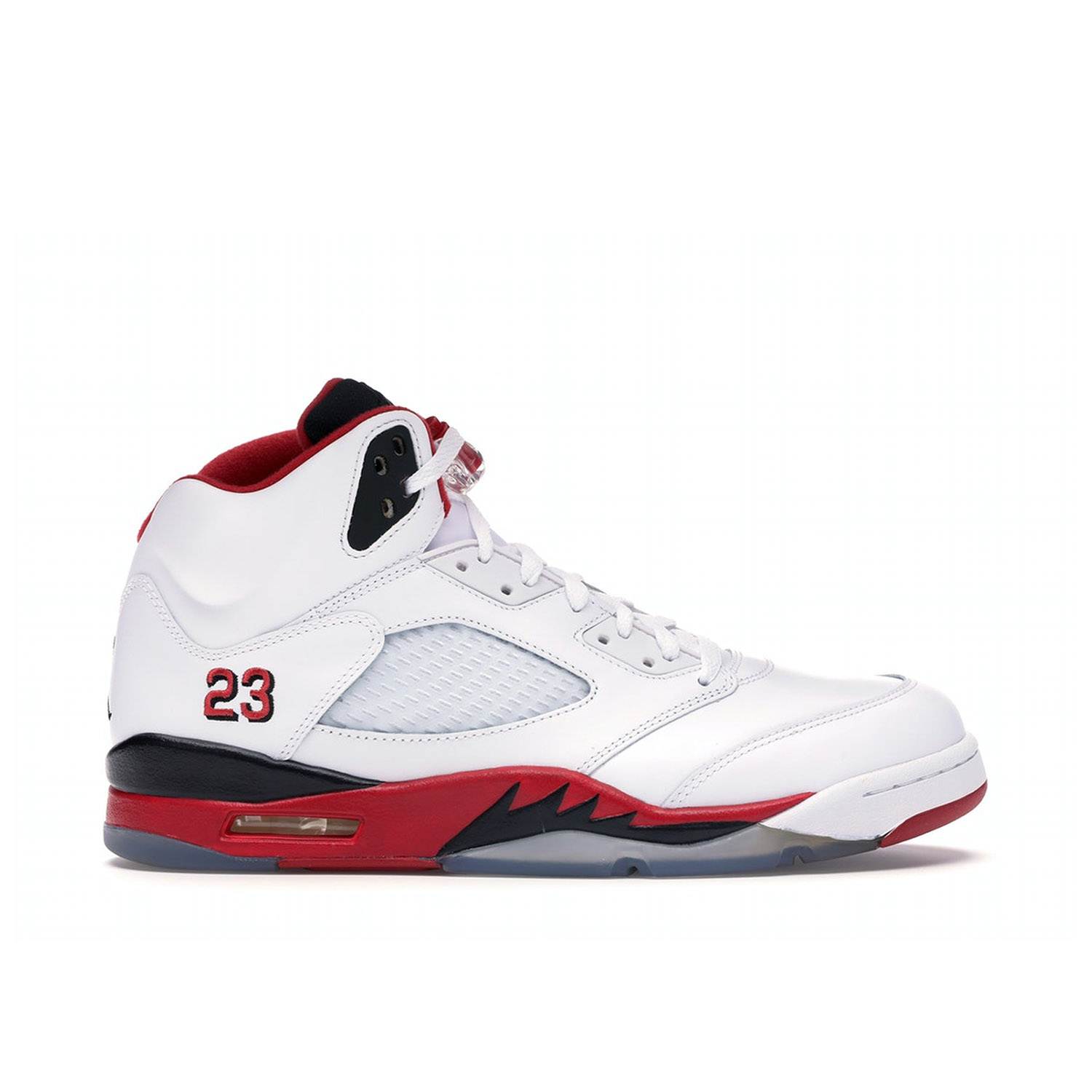 Jordan retro 5 white red best sale