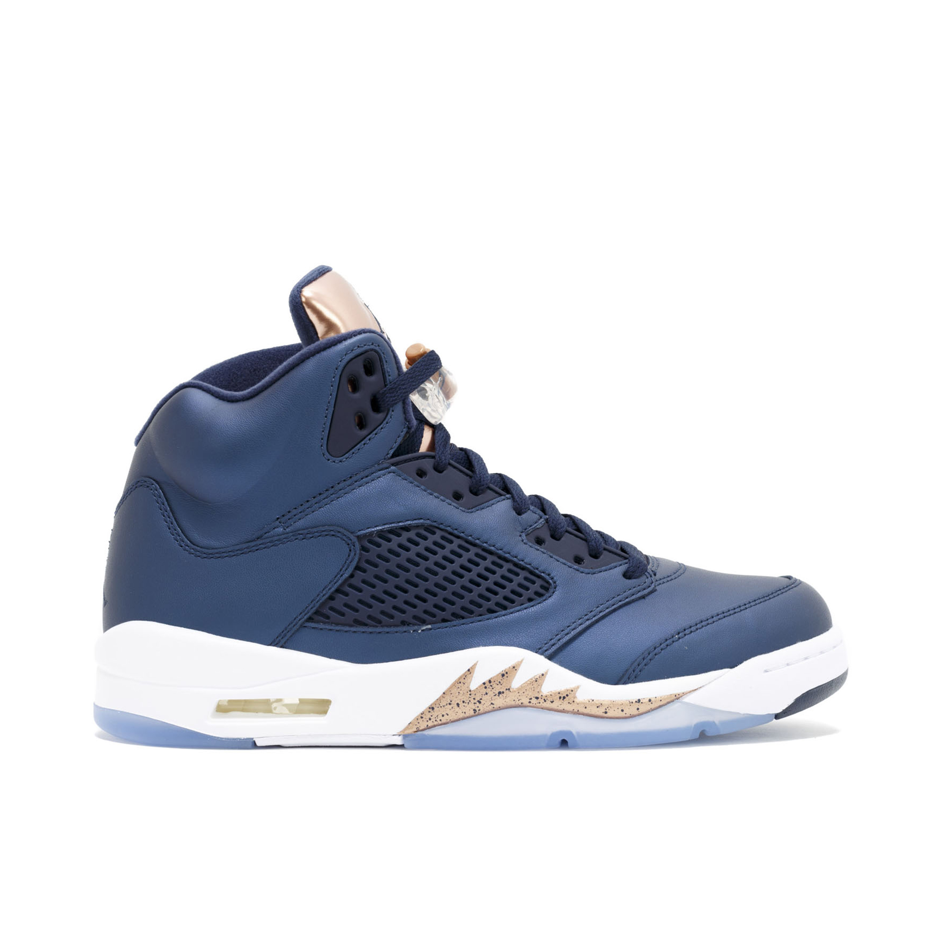 Air jordan 5 blue and gold on sale