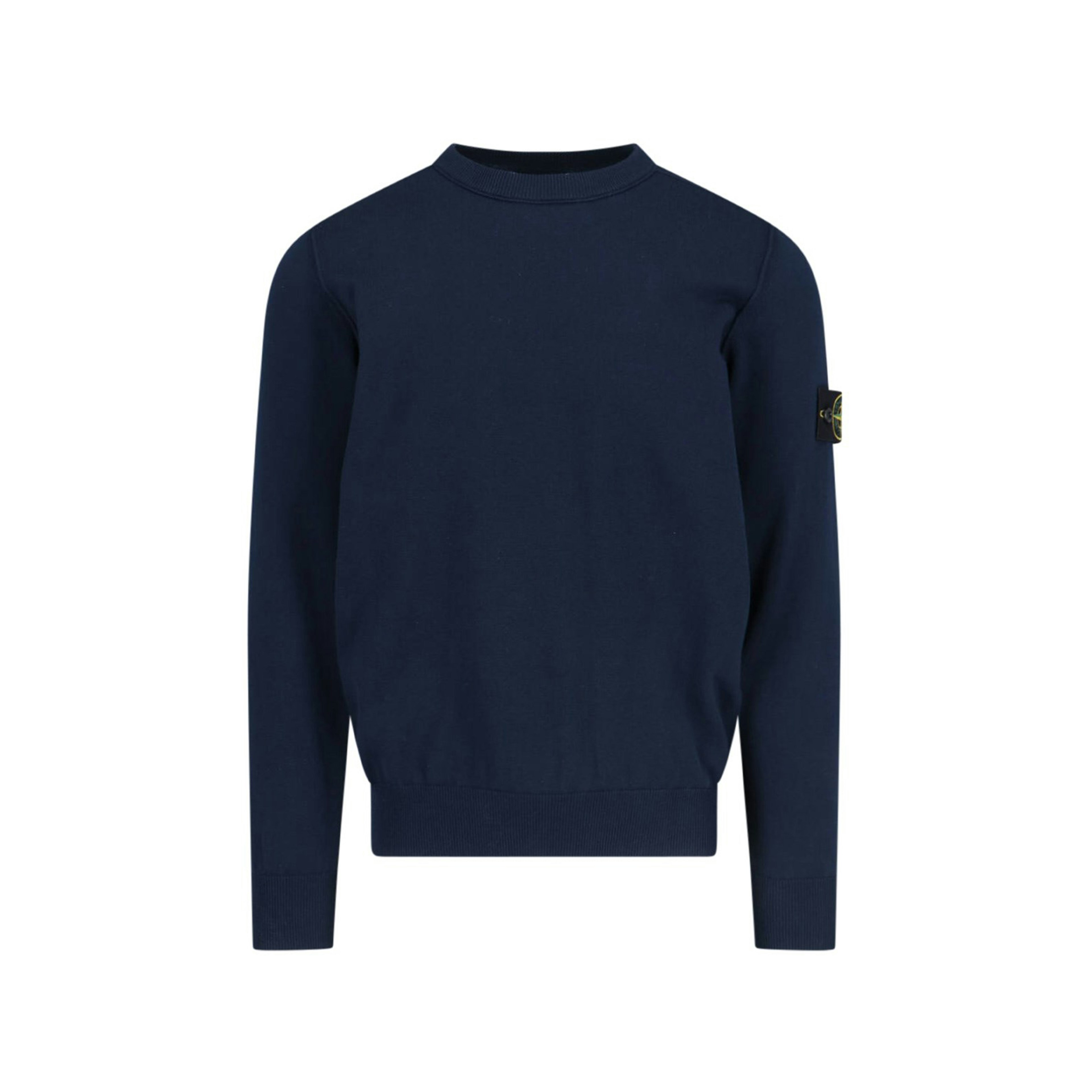 Stone Island Logo Crew Neck Sweater Navy