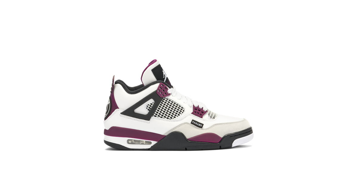 Air Jordan 4 x PSG White Neutral Grey Bordeaux CZ5624 100 Laced