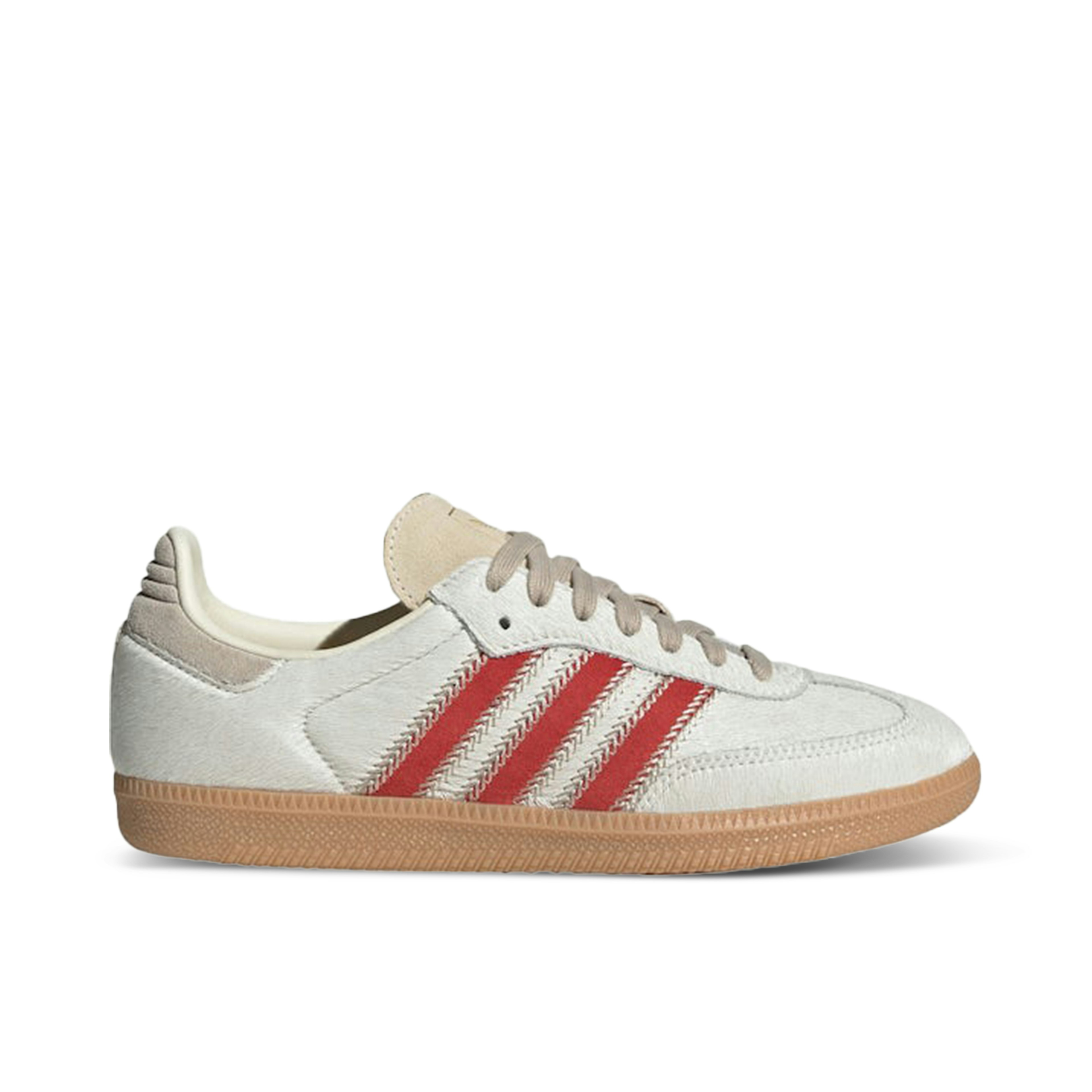 Adidas Samba OG Pony Hair Wonder Beige Better Scarlet Womens