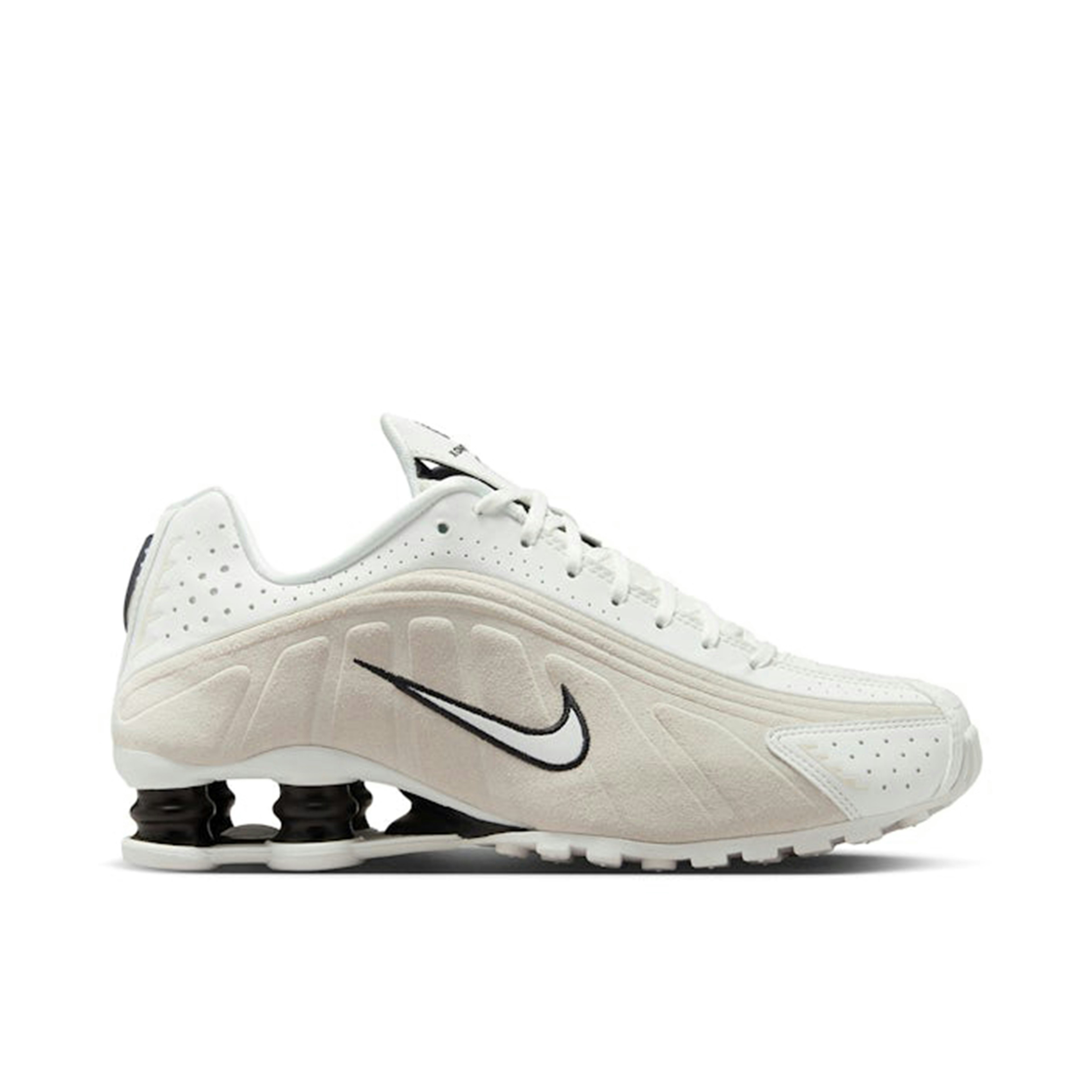 Nike Shox R4 White Black Suede Womens