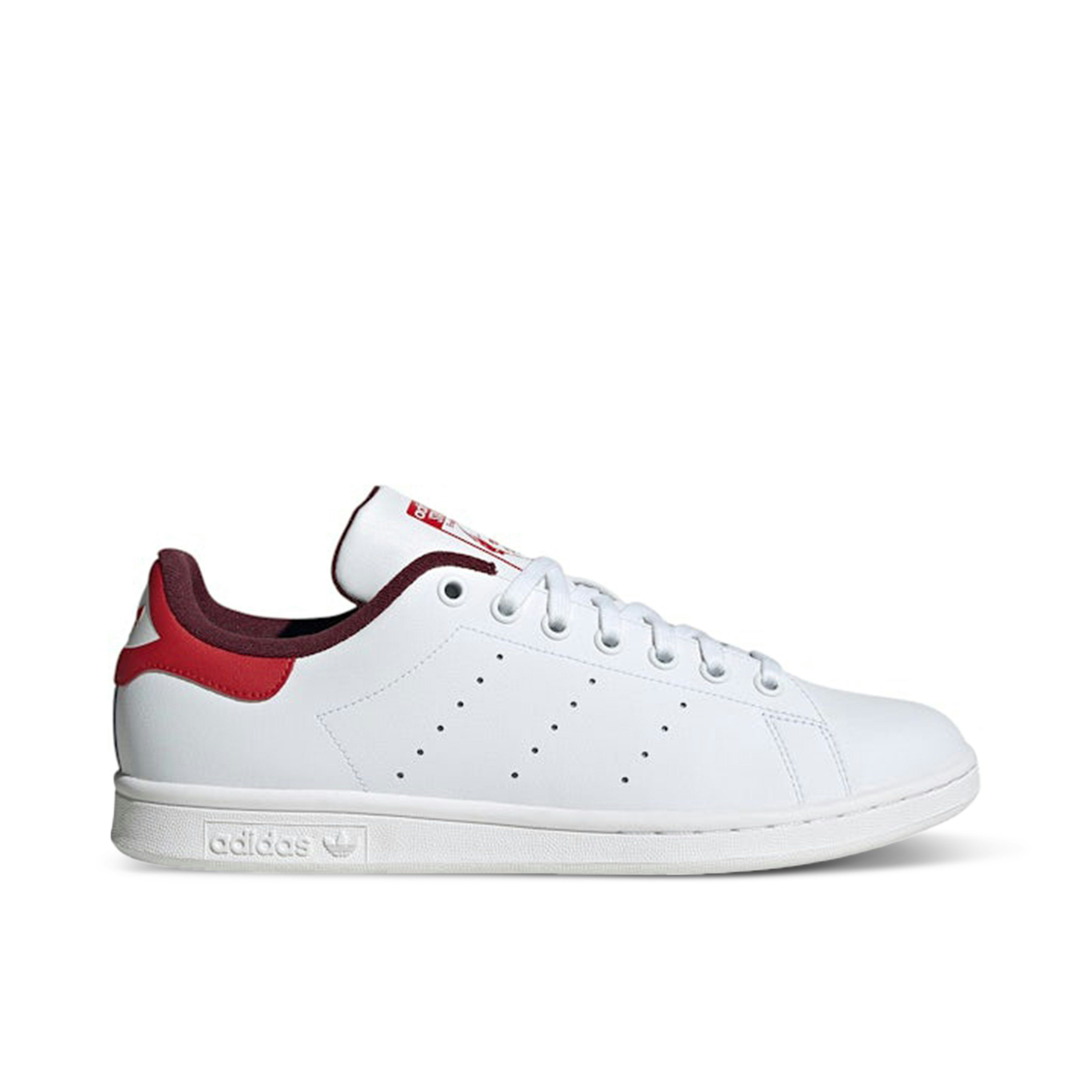 Adidas Stan Smith White Maroon Better Scarlet