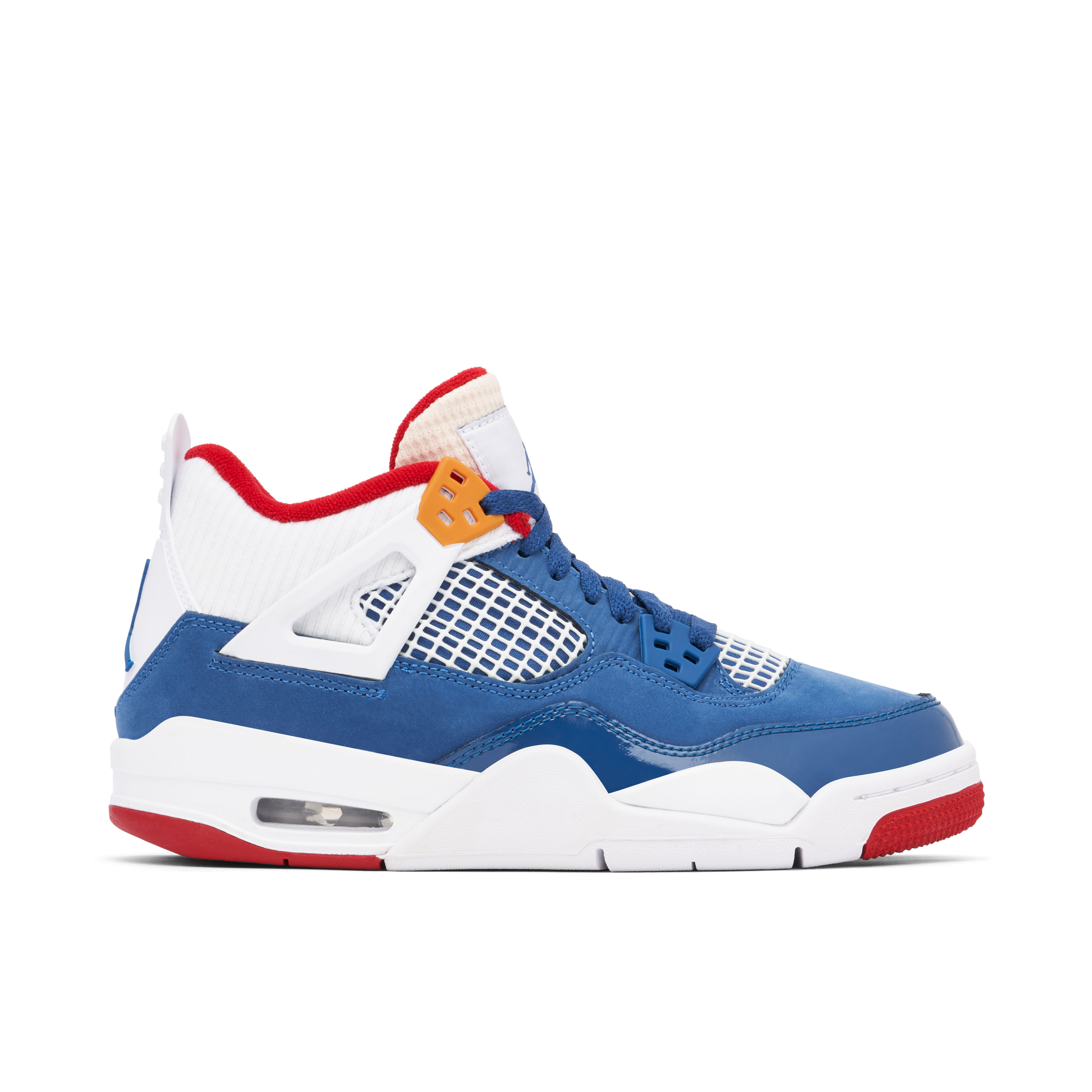 Jordan retro 4 blue and orange best sale