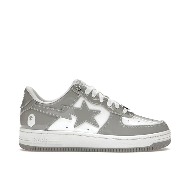 a bathing ape bapesta patent white