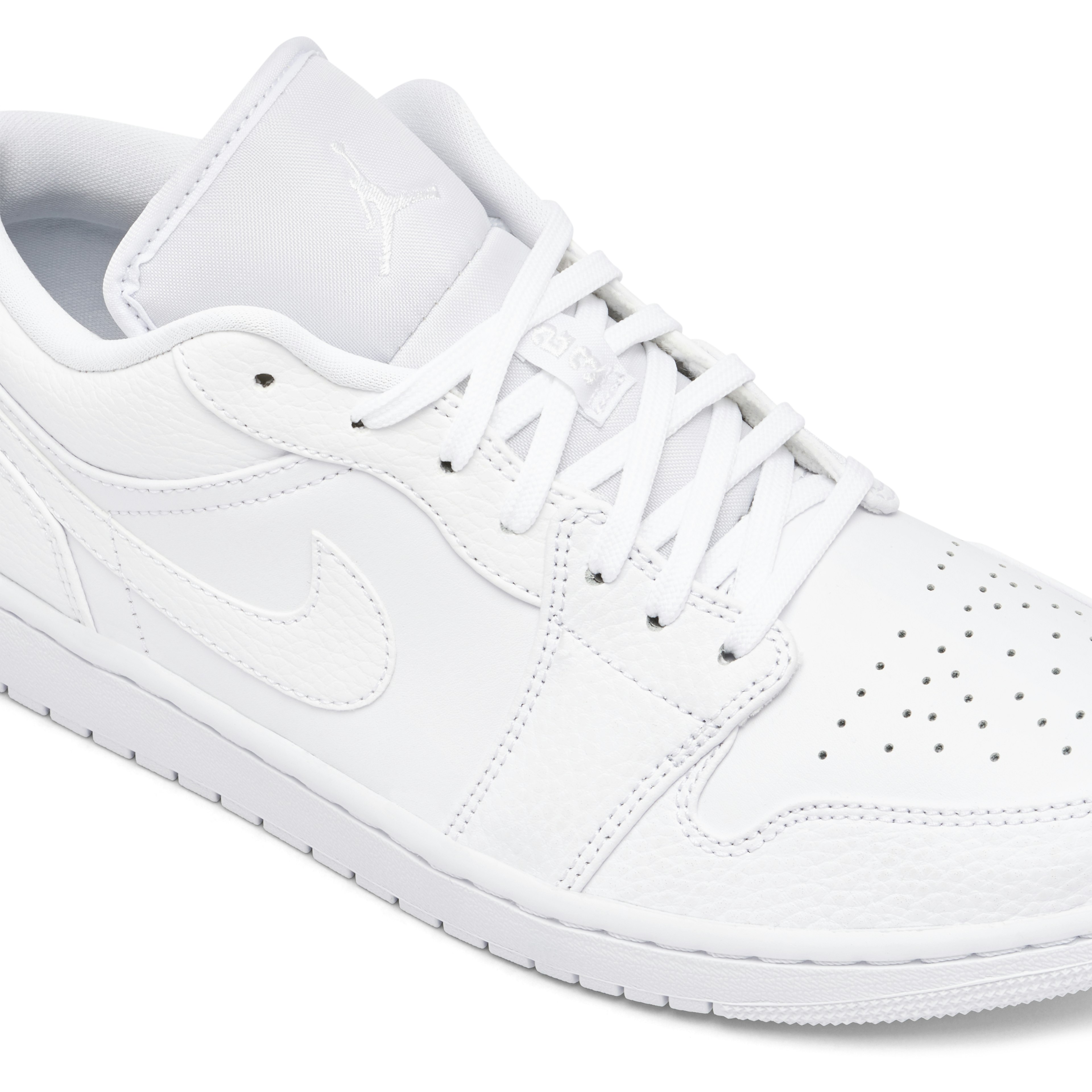 Air Jordan 1 Low Triple White Tumbled Leather
