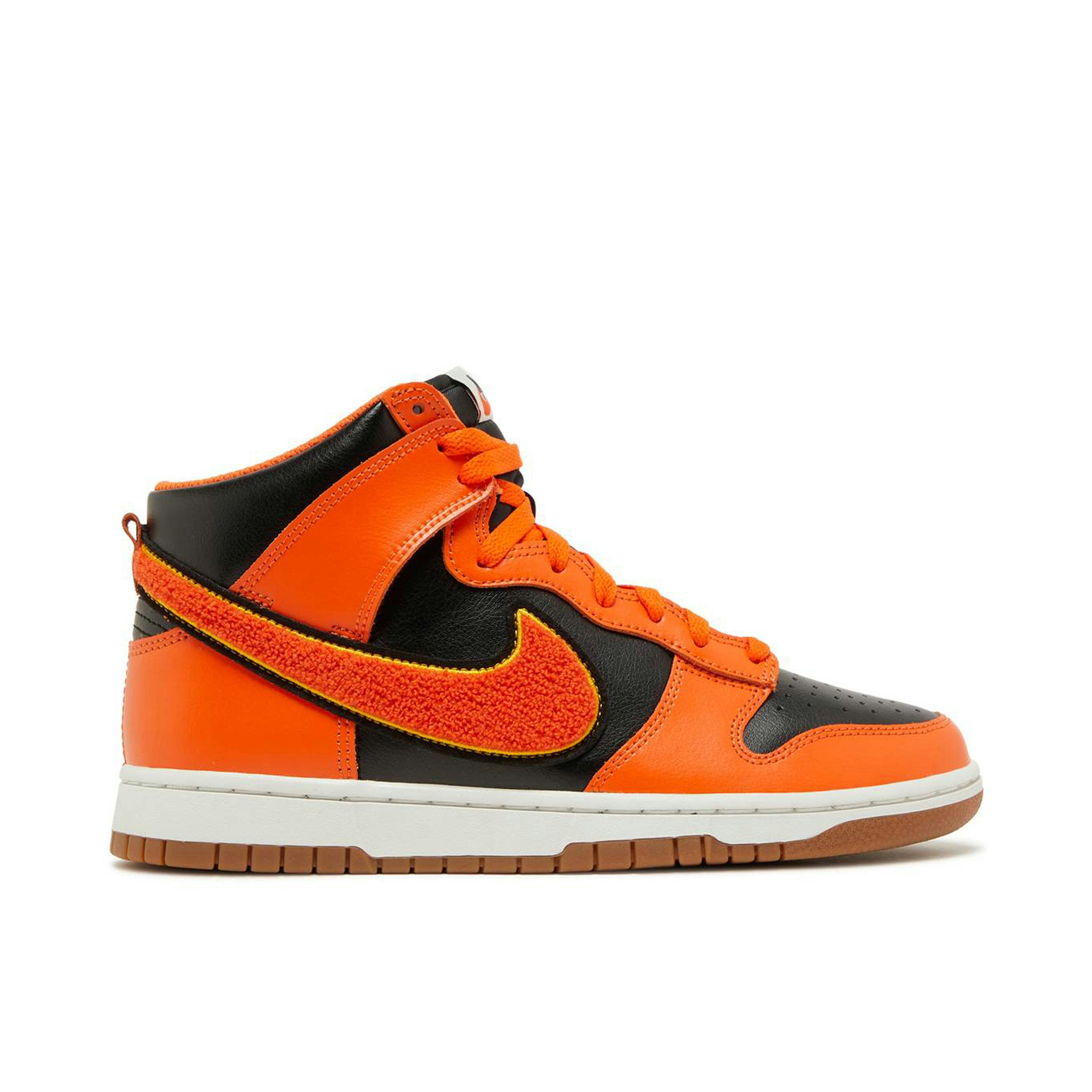 Nike Dunk High Chenille Swoosh Safety Orange