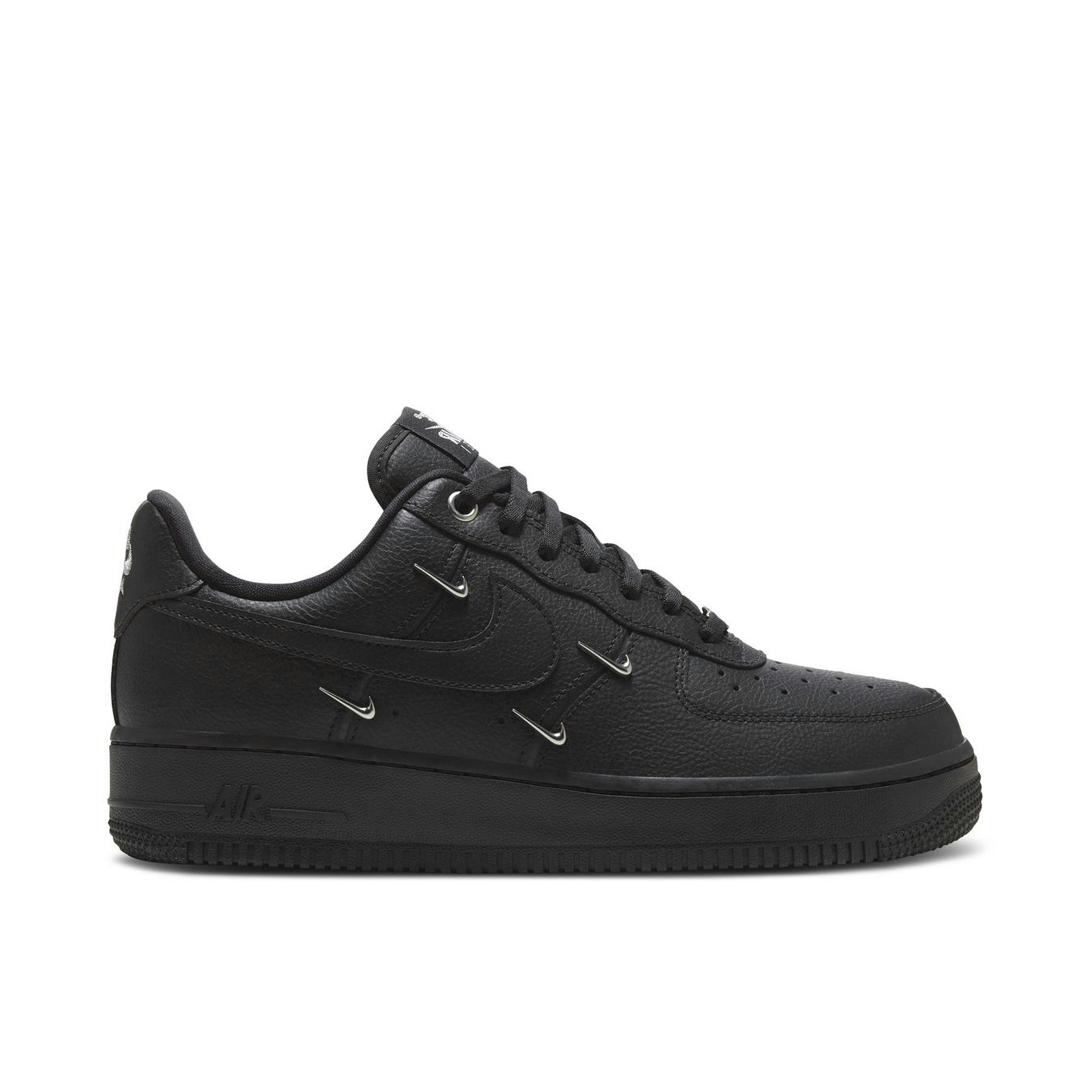 Nike Air Force 1 Low '07 LX Black Silver Mini Swoosh Womens