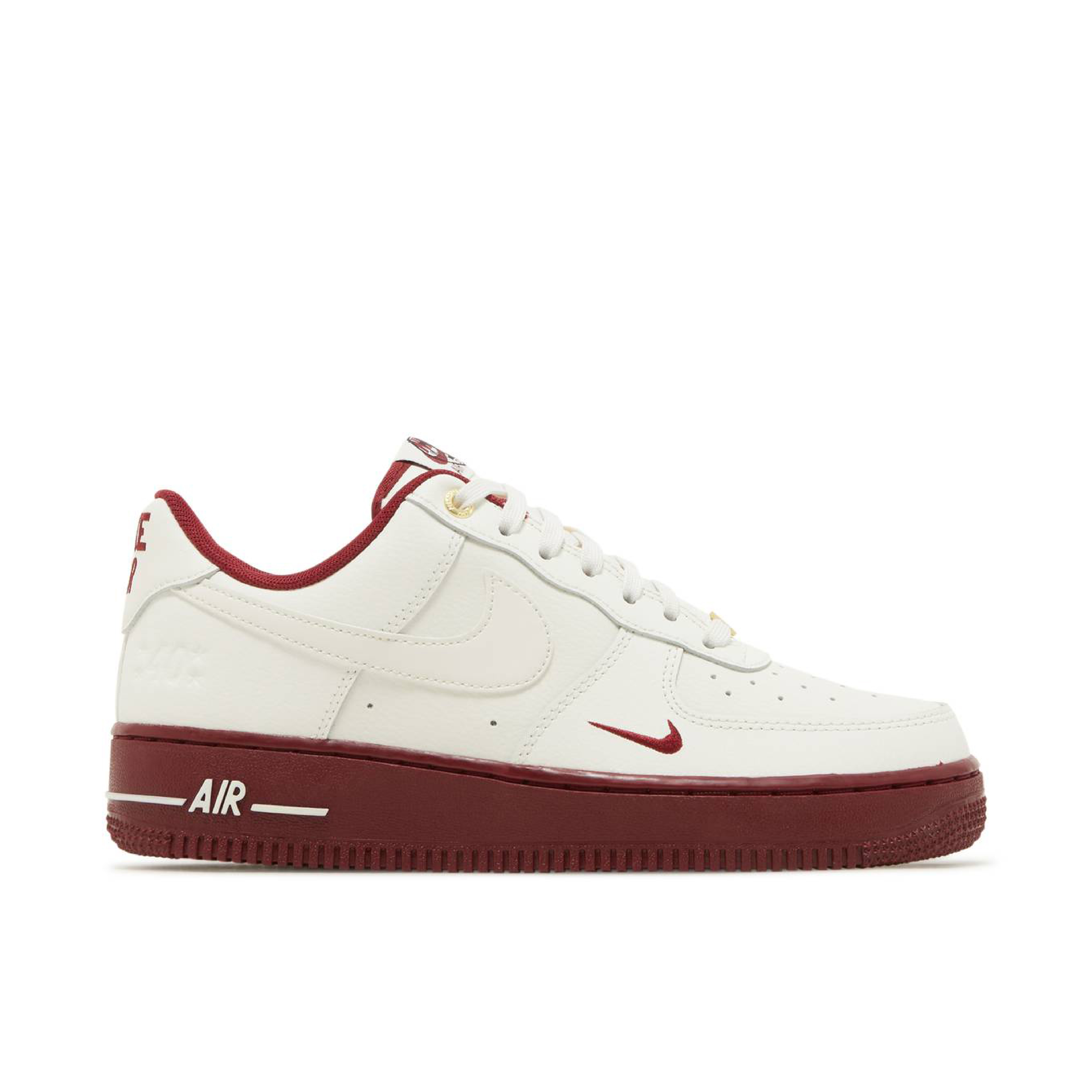 Nike Air Force 1 Low 40th Anniversary White Burgundy DQ7582 100 Laced