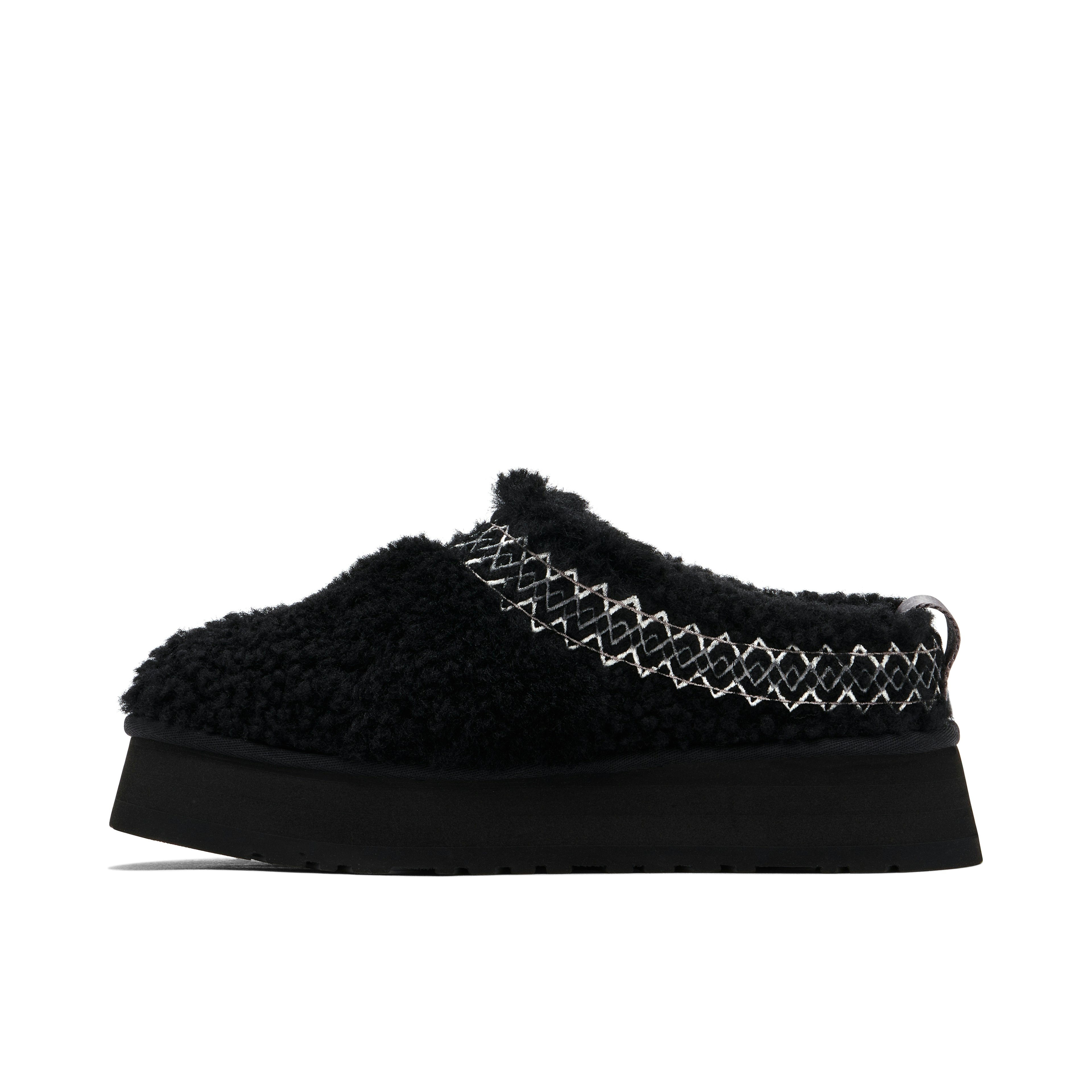 UGG TAZZ SLIPPER HERITAGE BRAID BLACK
