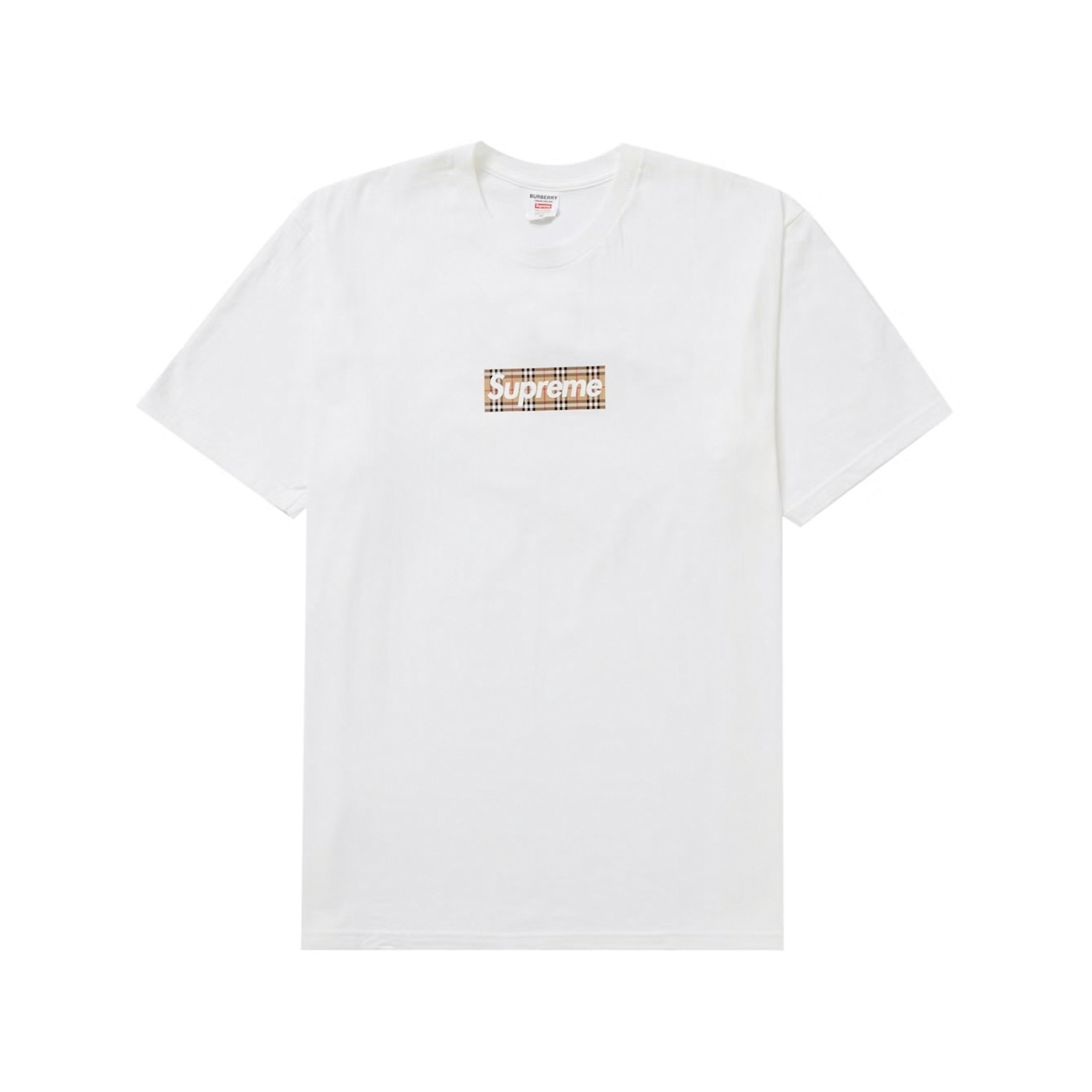 Supreme Burberry Box Logo Tee White