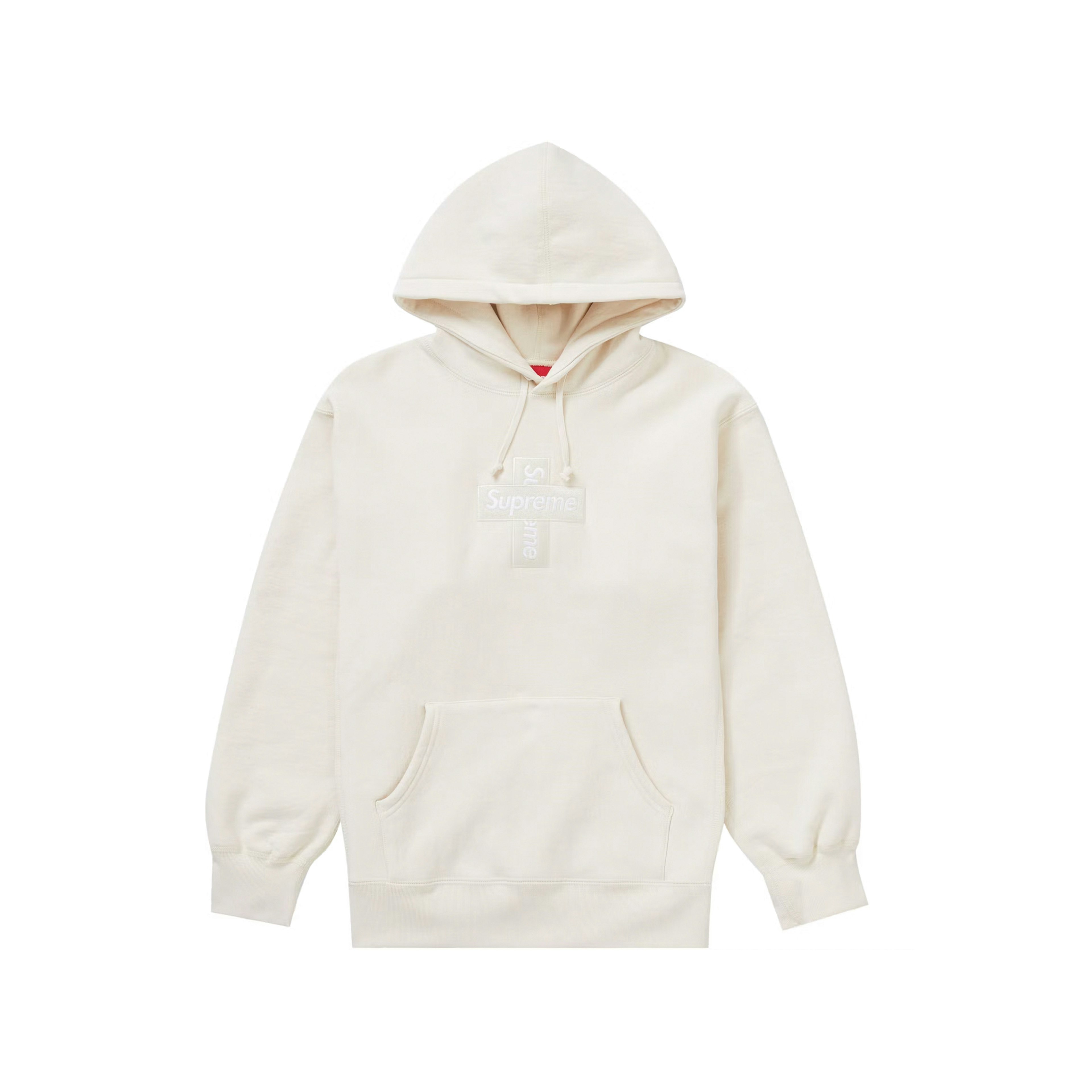 Supreme Cross Box Logo Hooded Sweatshirt Natural