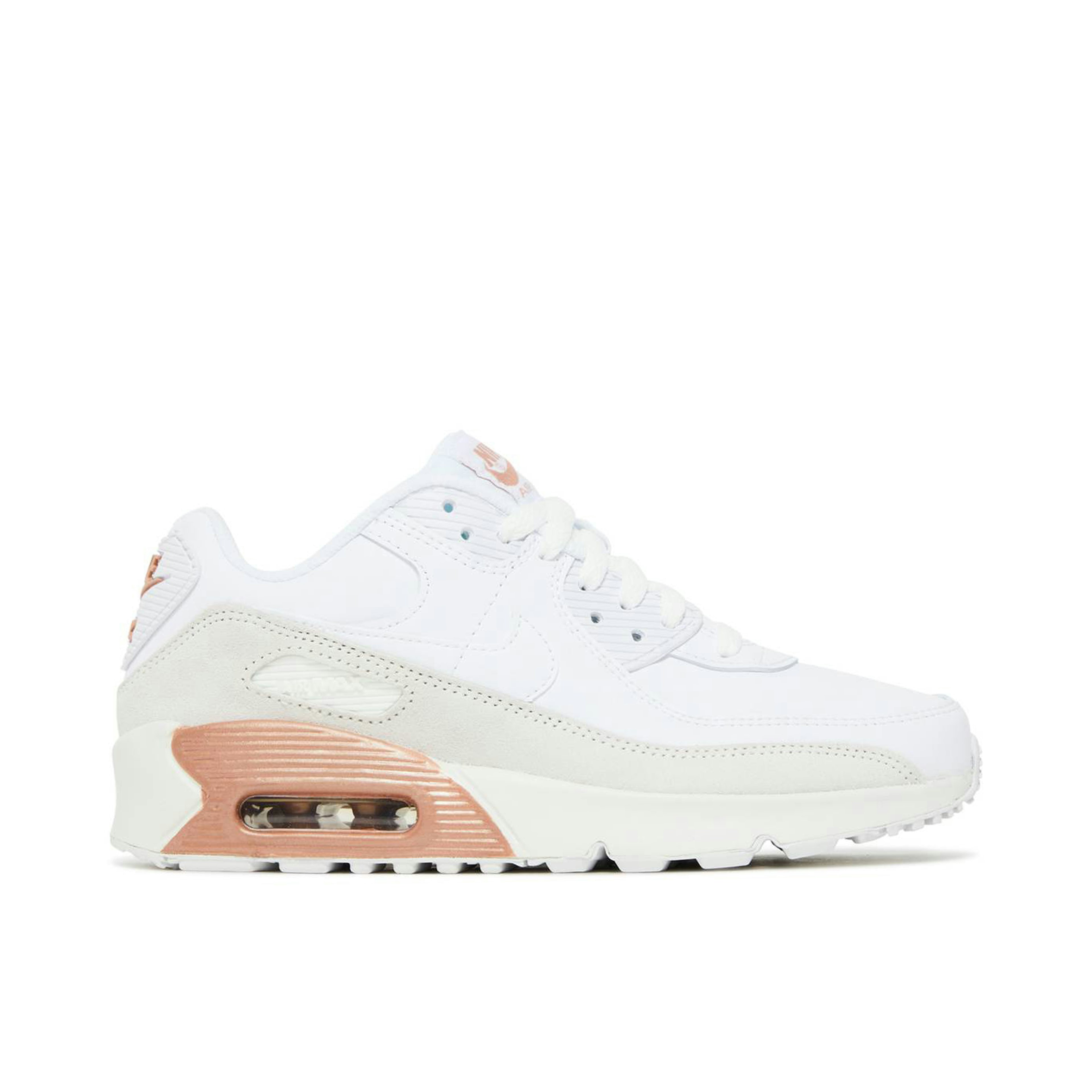 Nike Air Max 90 Leather White Metallic Red Bronze GS