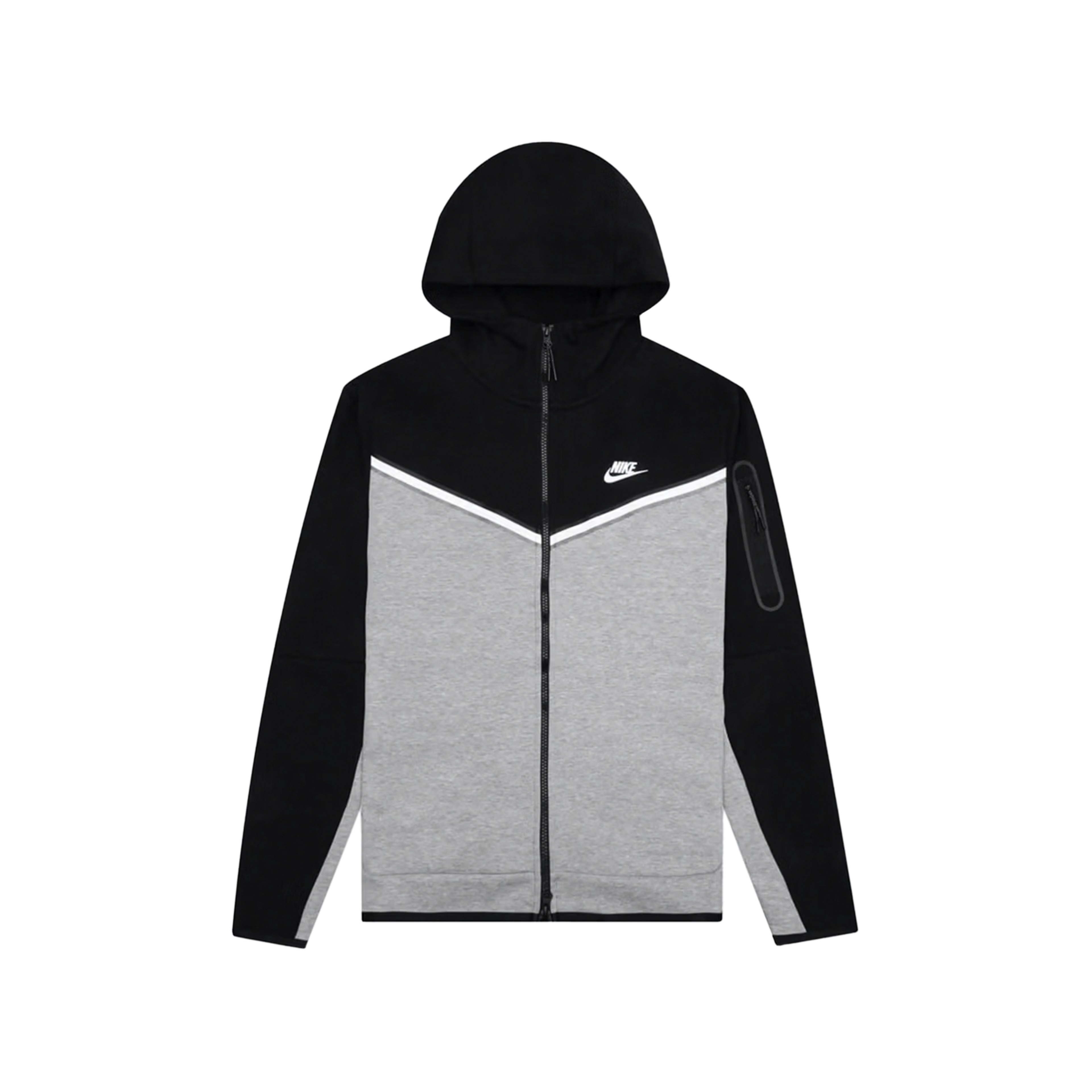 Nike Sportswear Tech Fleece Full-Zip Hoodie Black/Dark Grey Heather/White