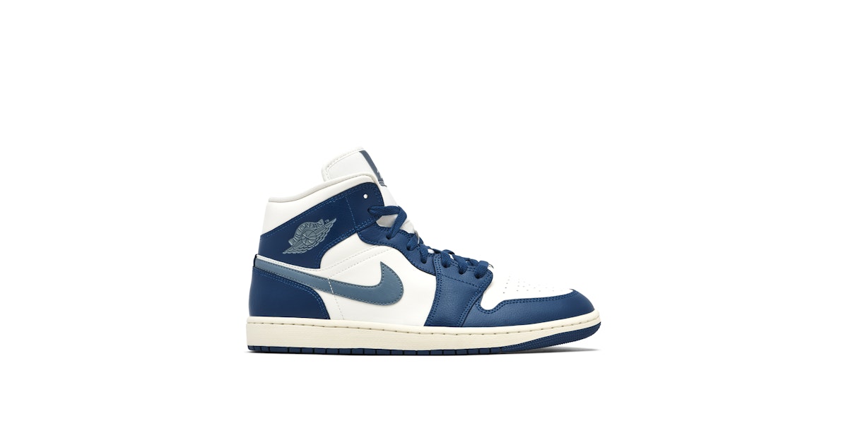 Air Jordan Mid French Blue White Womens BQ6472-414 Laced