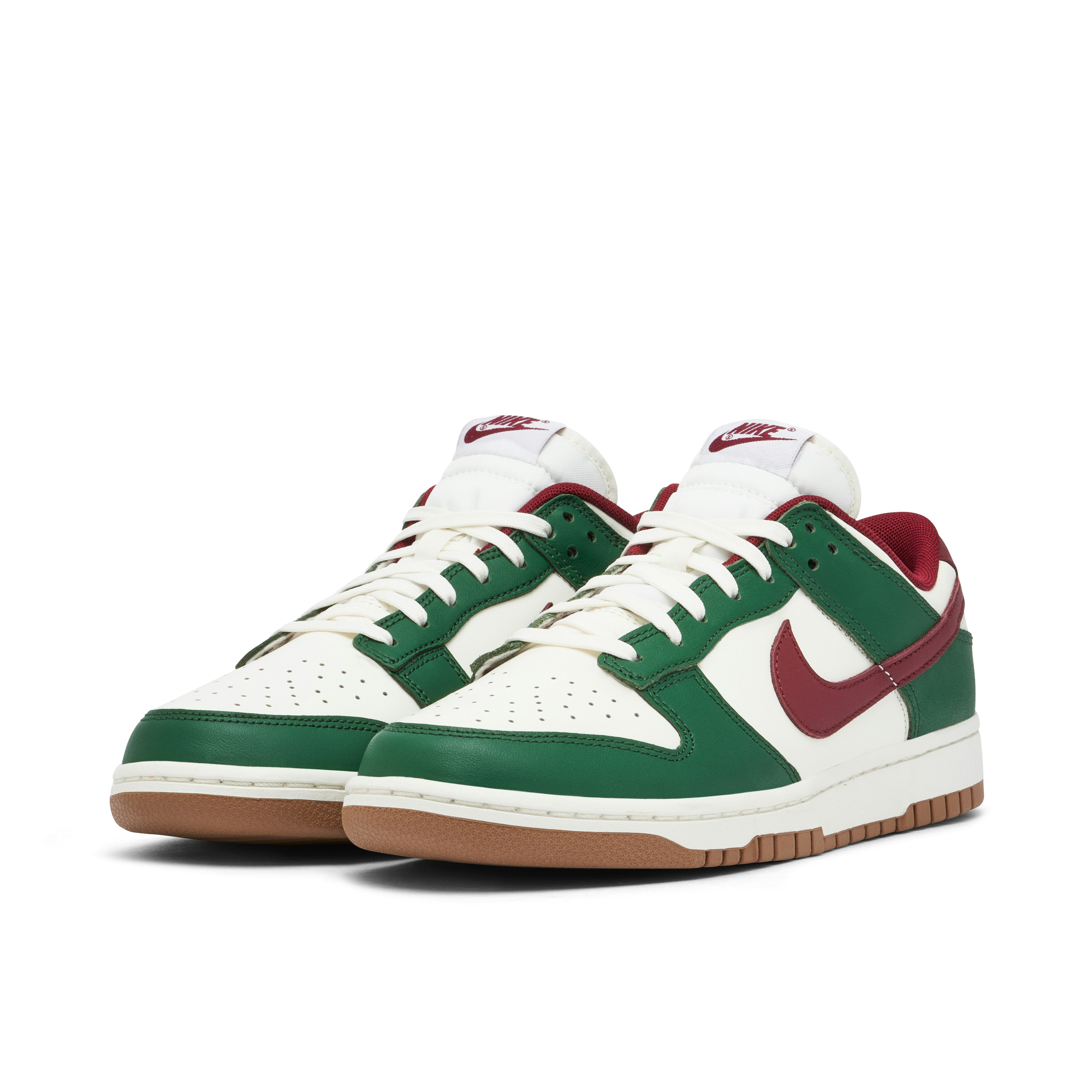 Nike Dunk Low White Green Team Red
