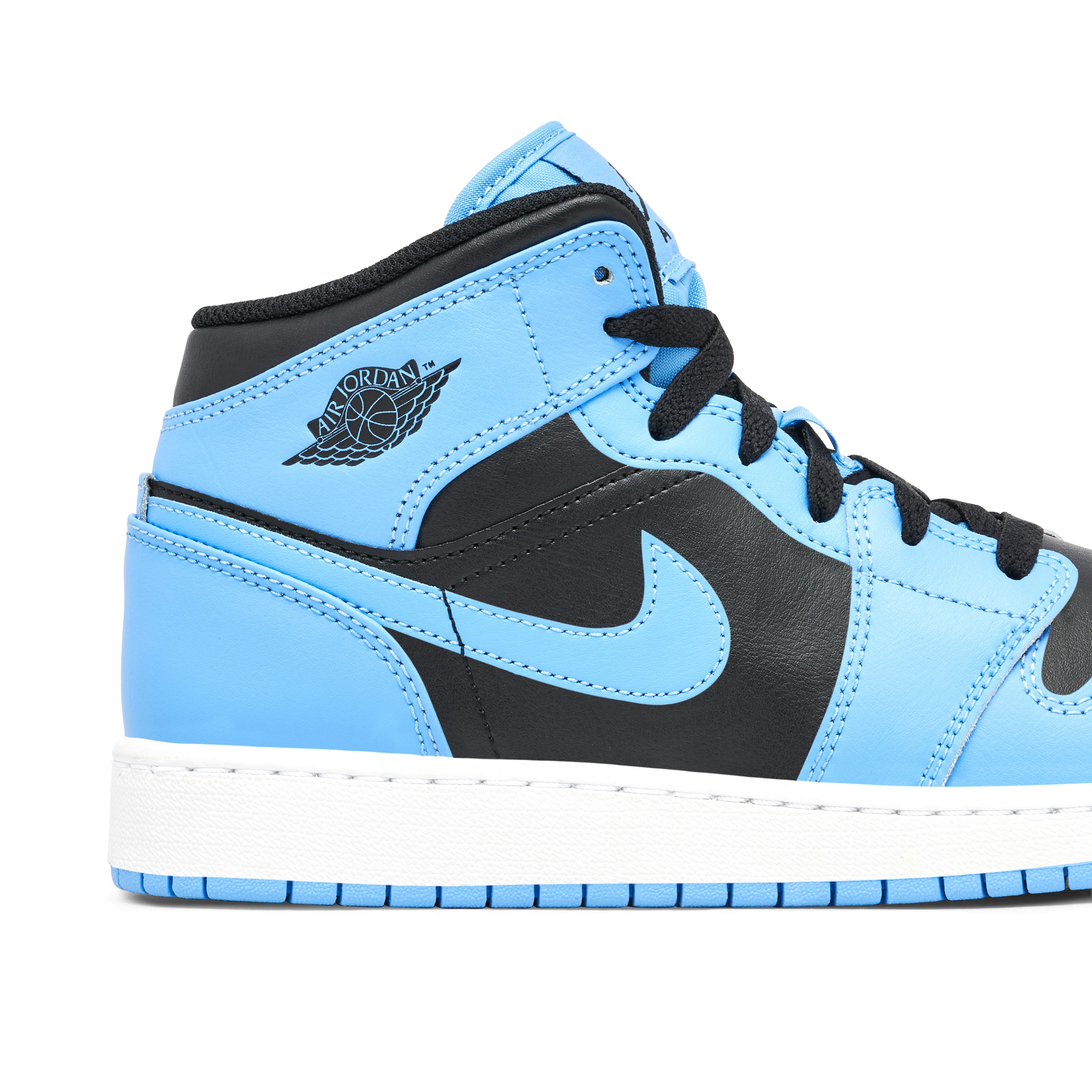 AIR JORDAN 1 MID UNIVERSITY BLUE BLACK GS