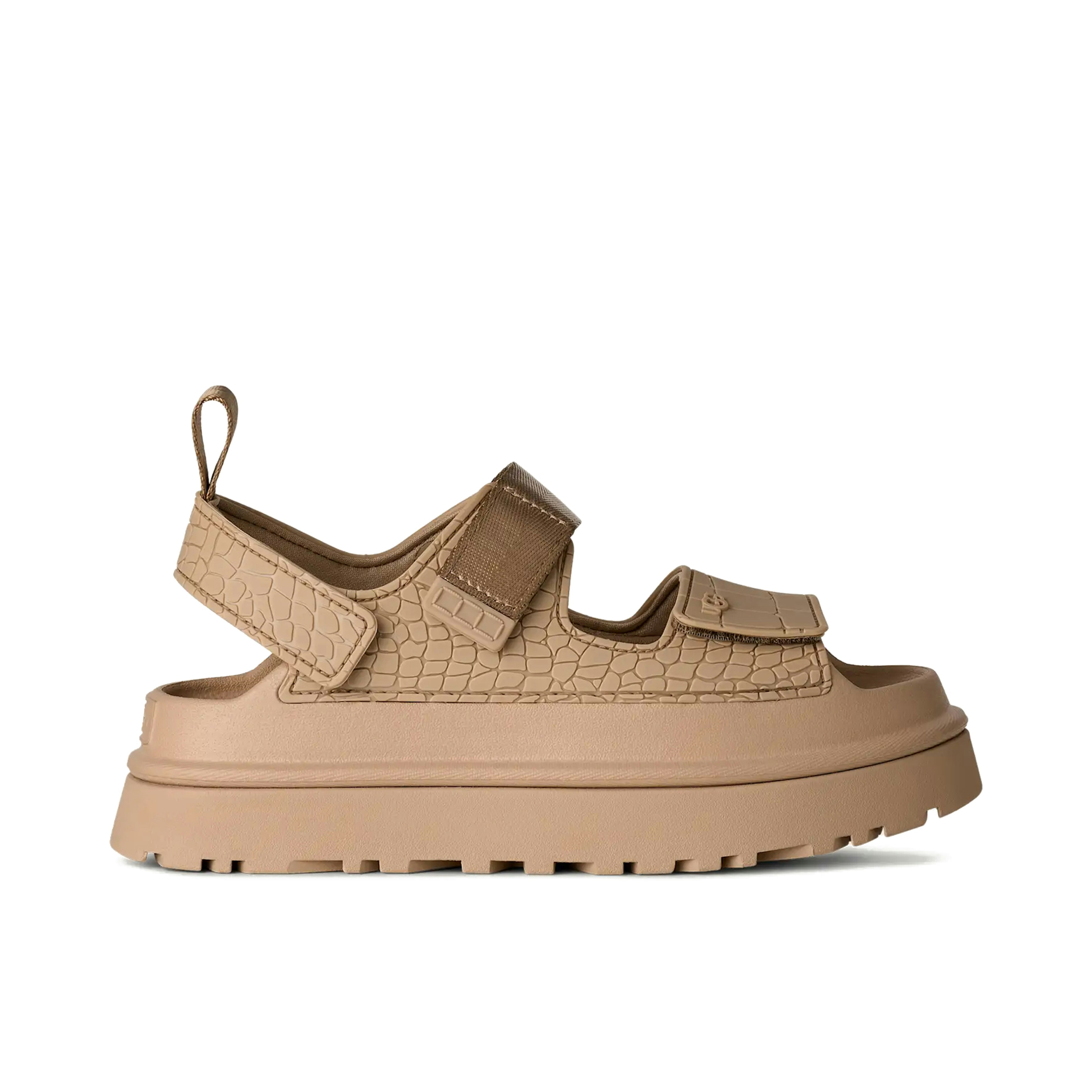 UGG GoldenGlow Embossed Sandal Mustard Seed Womens