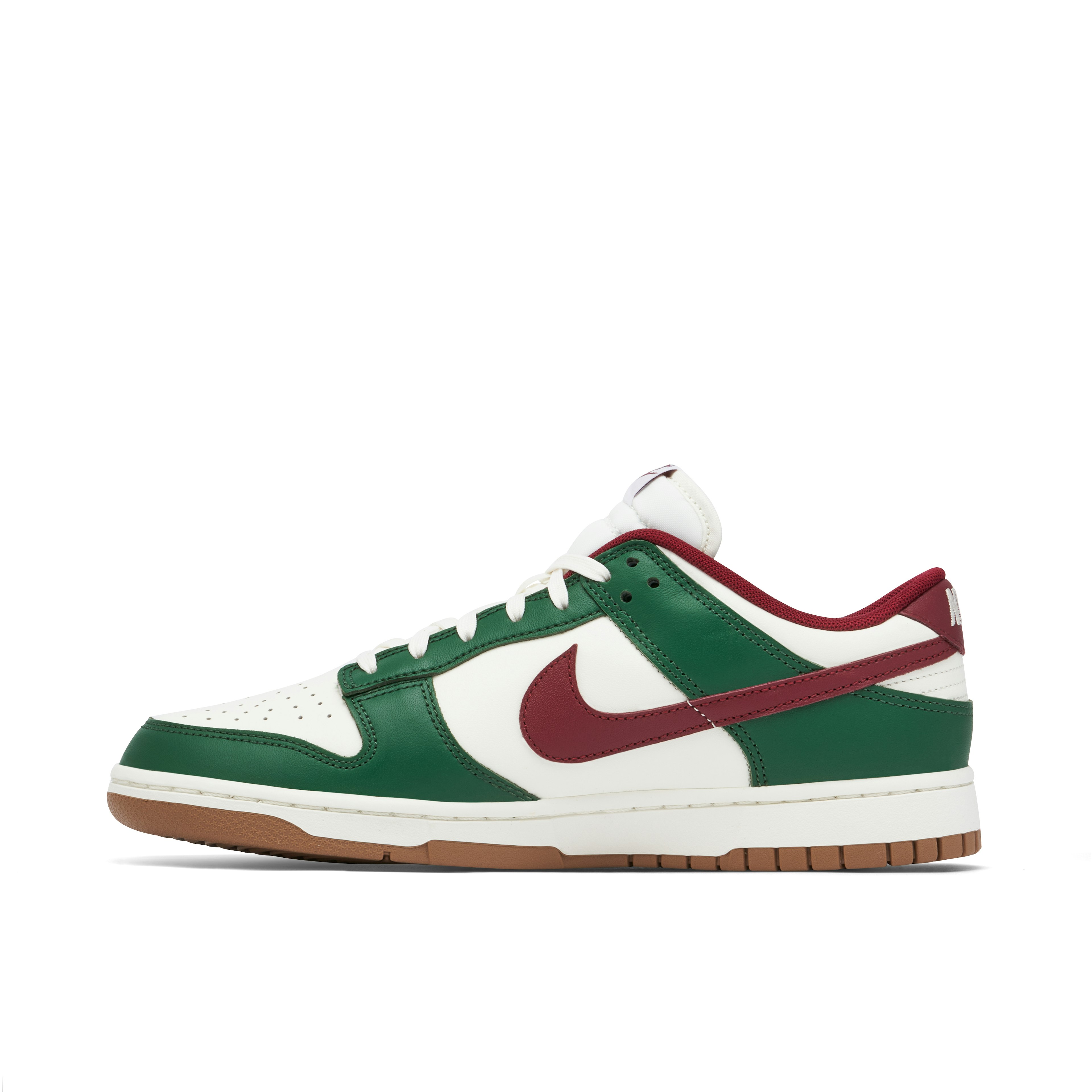 Nike Dunk Low White Green Team Red
