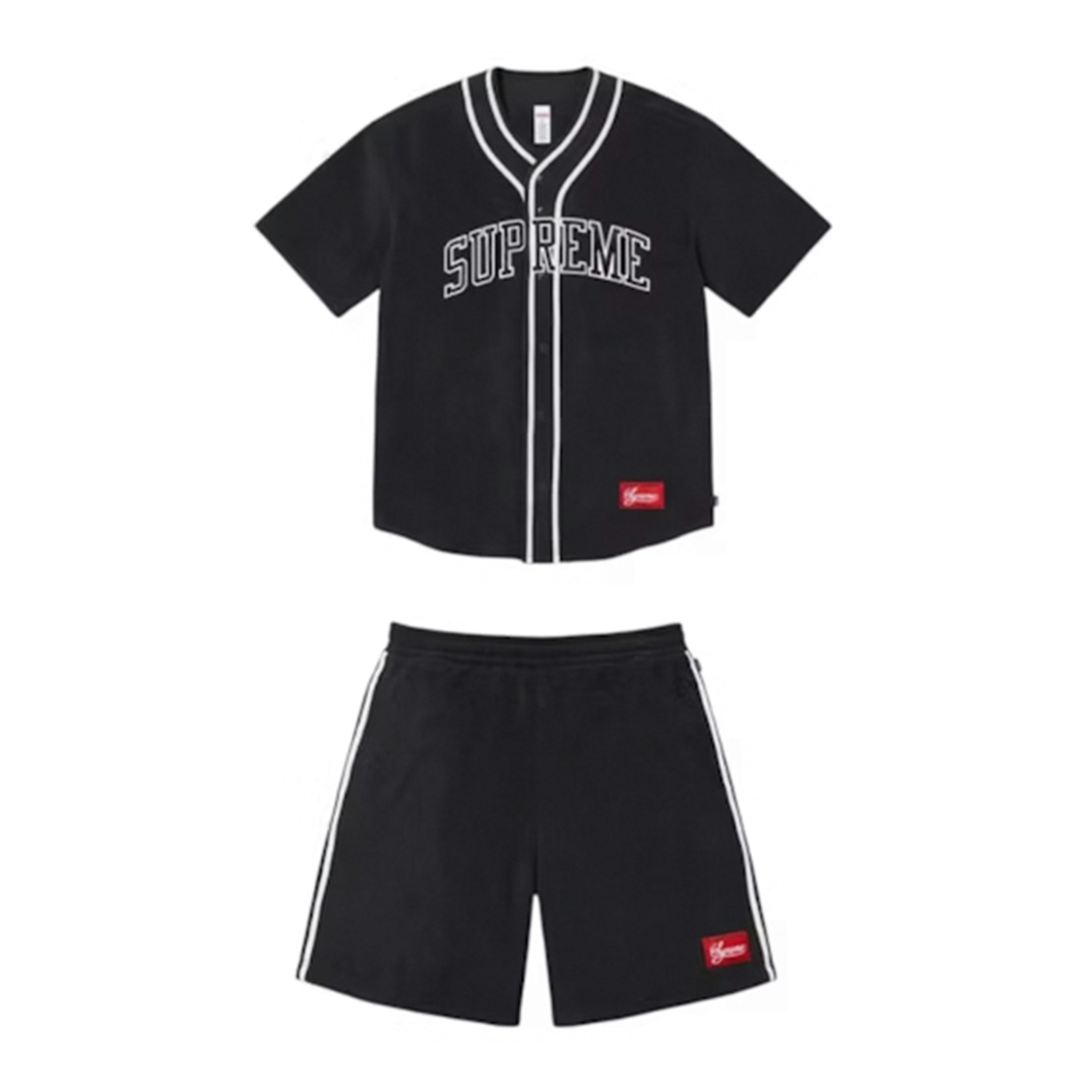Supreme Polartec Baseball Jersey & Short Set Black