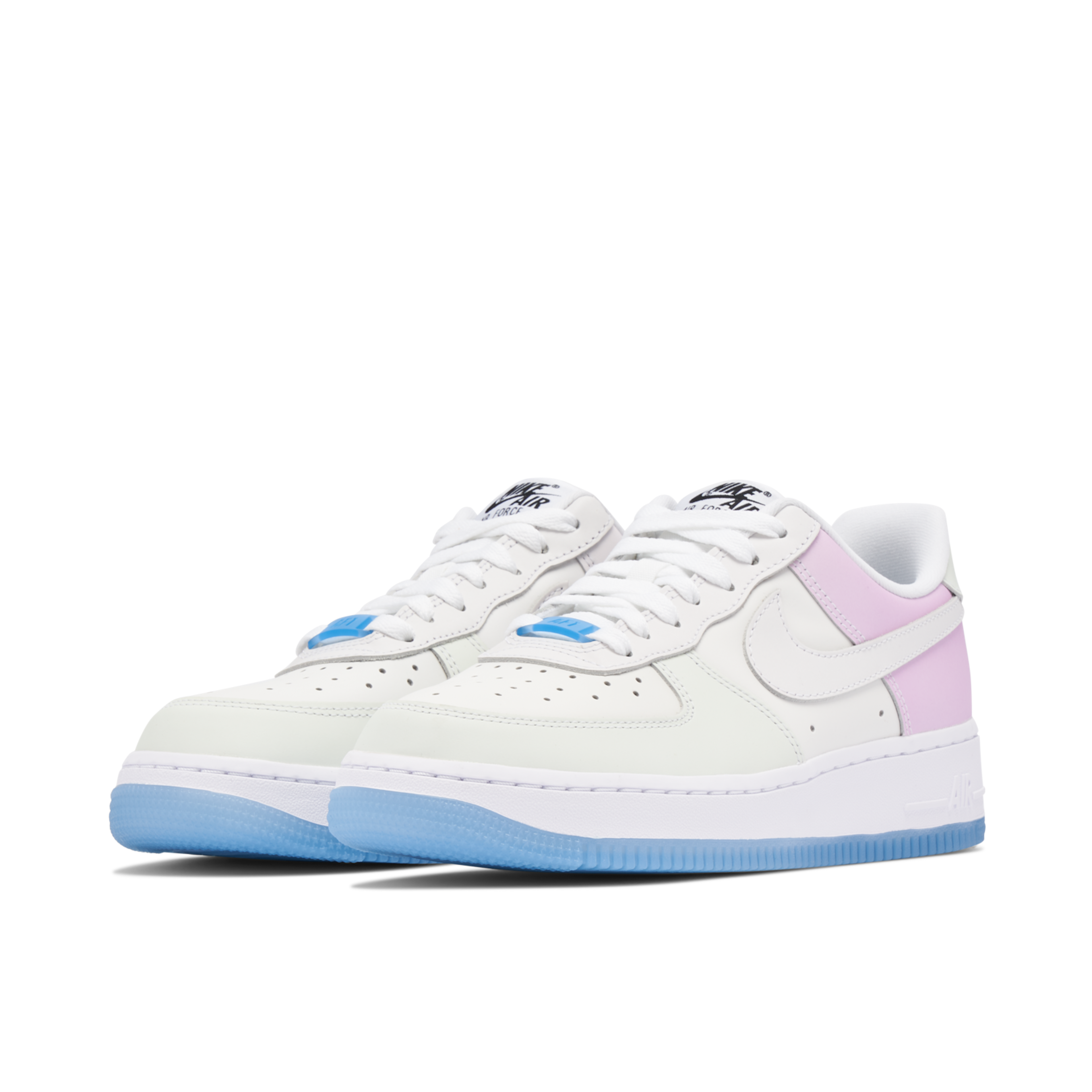 Air Force 1 Low UV Reactive Swoosh White Blue Pink Femme DA8301 100 Laced