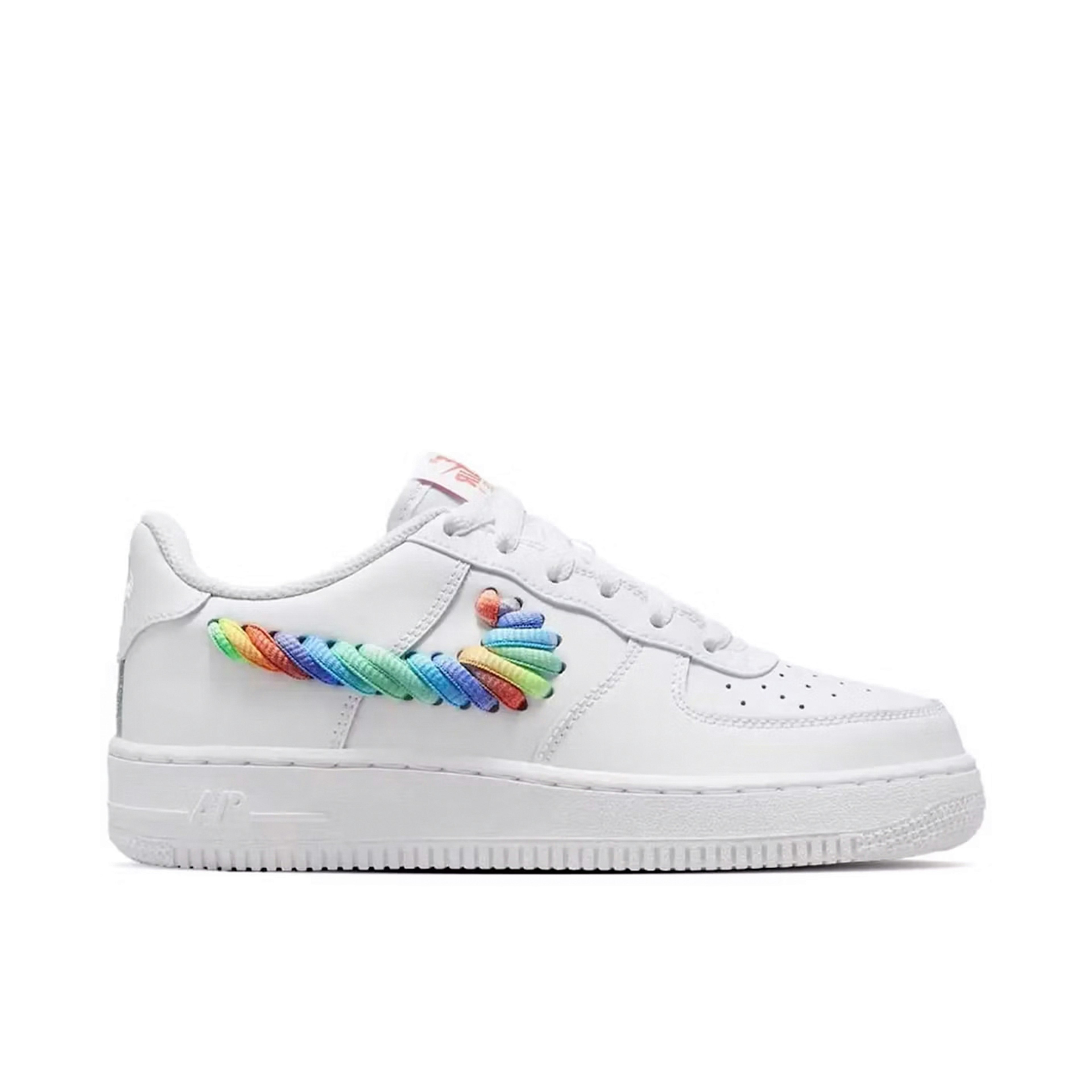 Nike Air Force 1 Low Rainbow Lace Swoosh GS
