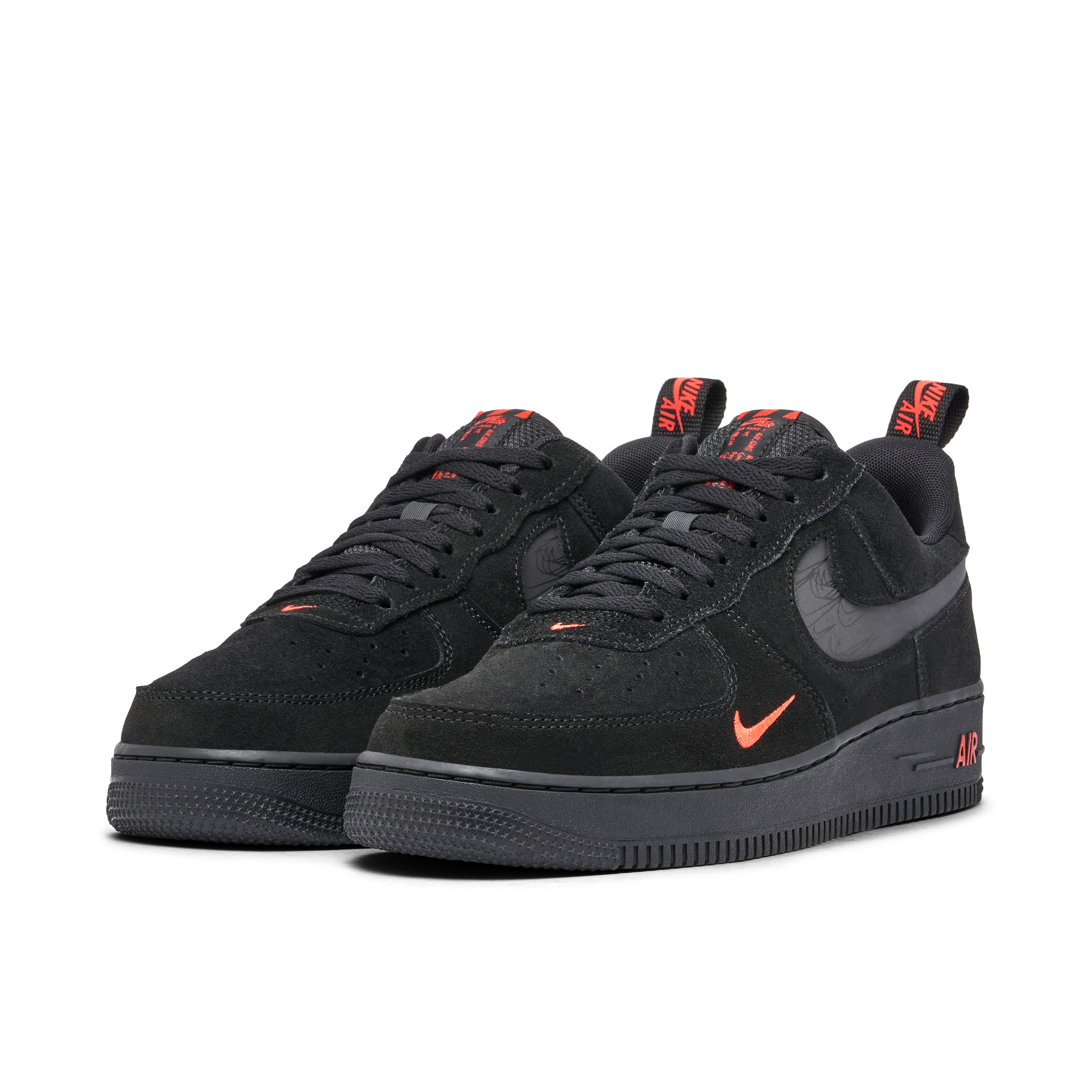 Nike air force 1 lv8 black red on sale