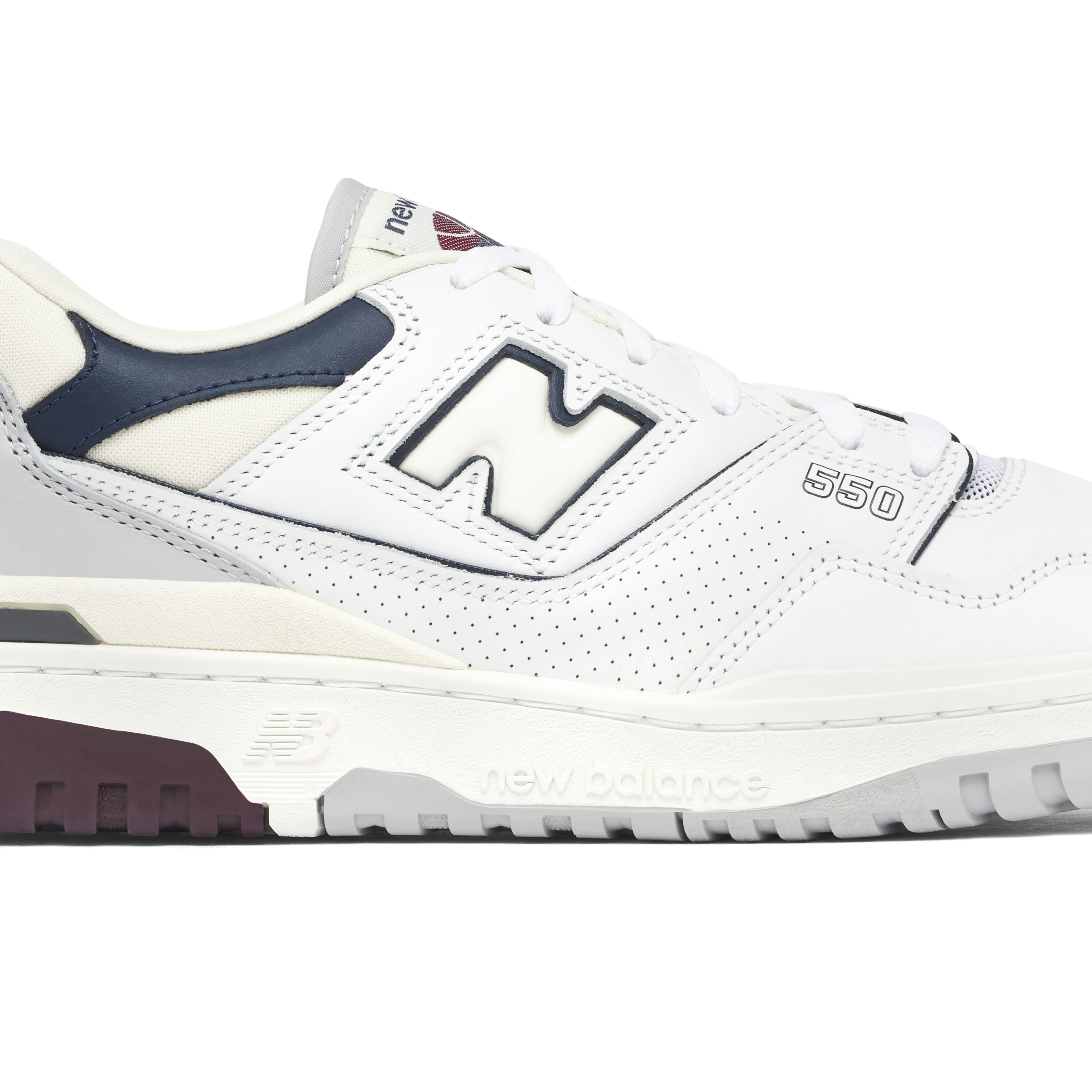 New Balance 550 White Burgundy Navy