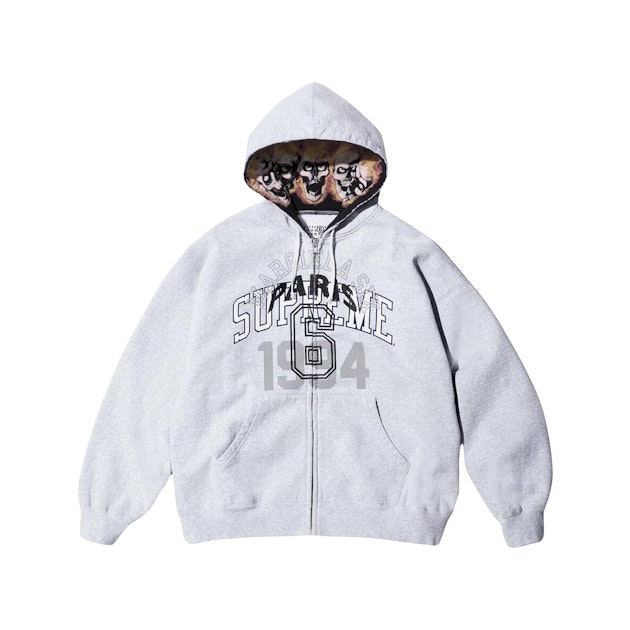 Supreme MM6 Maison Margiela Zip Up Hooded Sweatshirt Ash Grey  