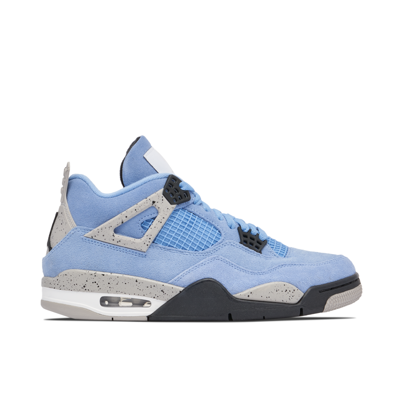 university blue jordan 4 white laces