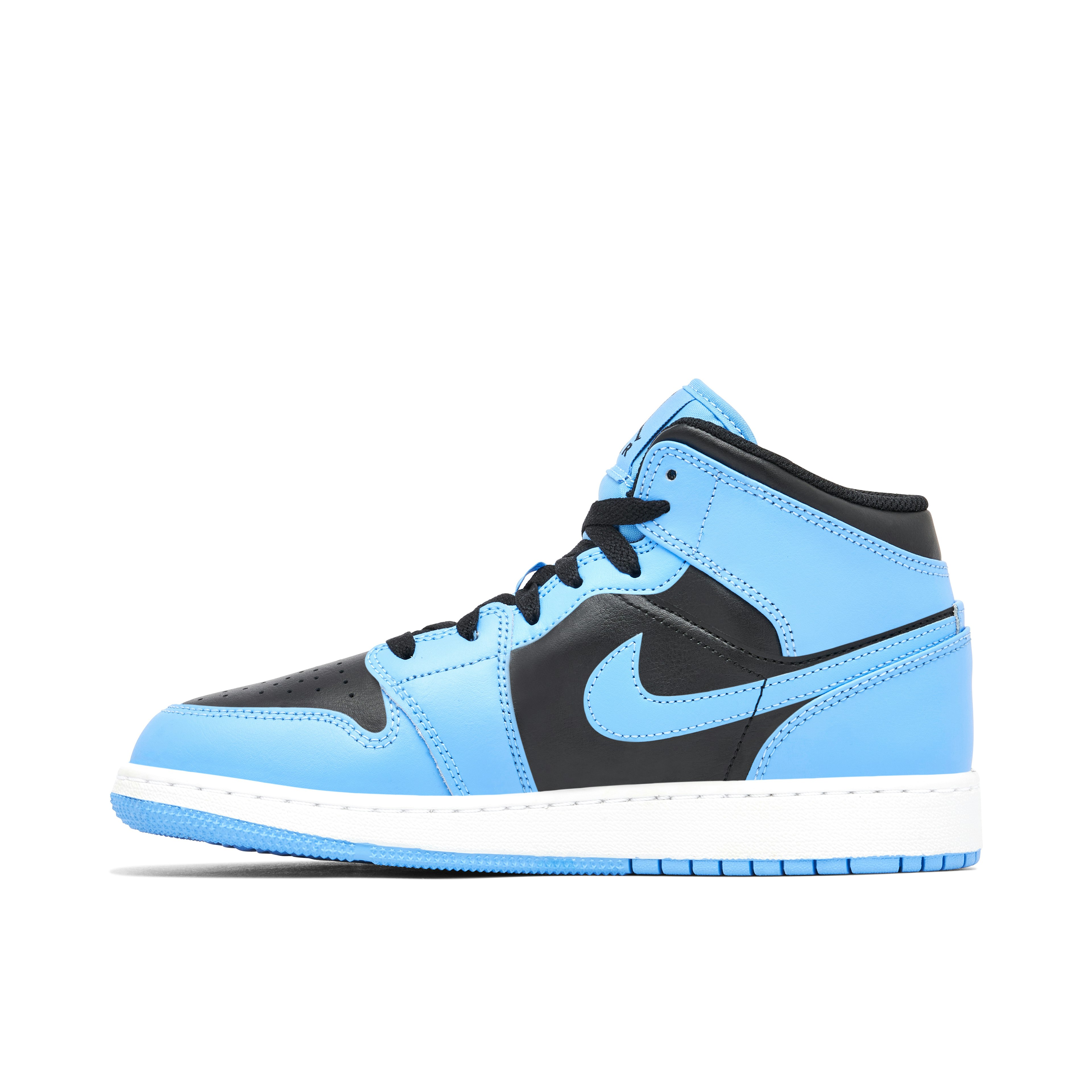 AIR JORDAN 1 MID UNIVERSITY BLUE BLACK GS