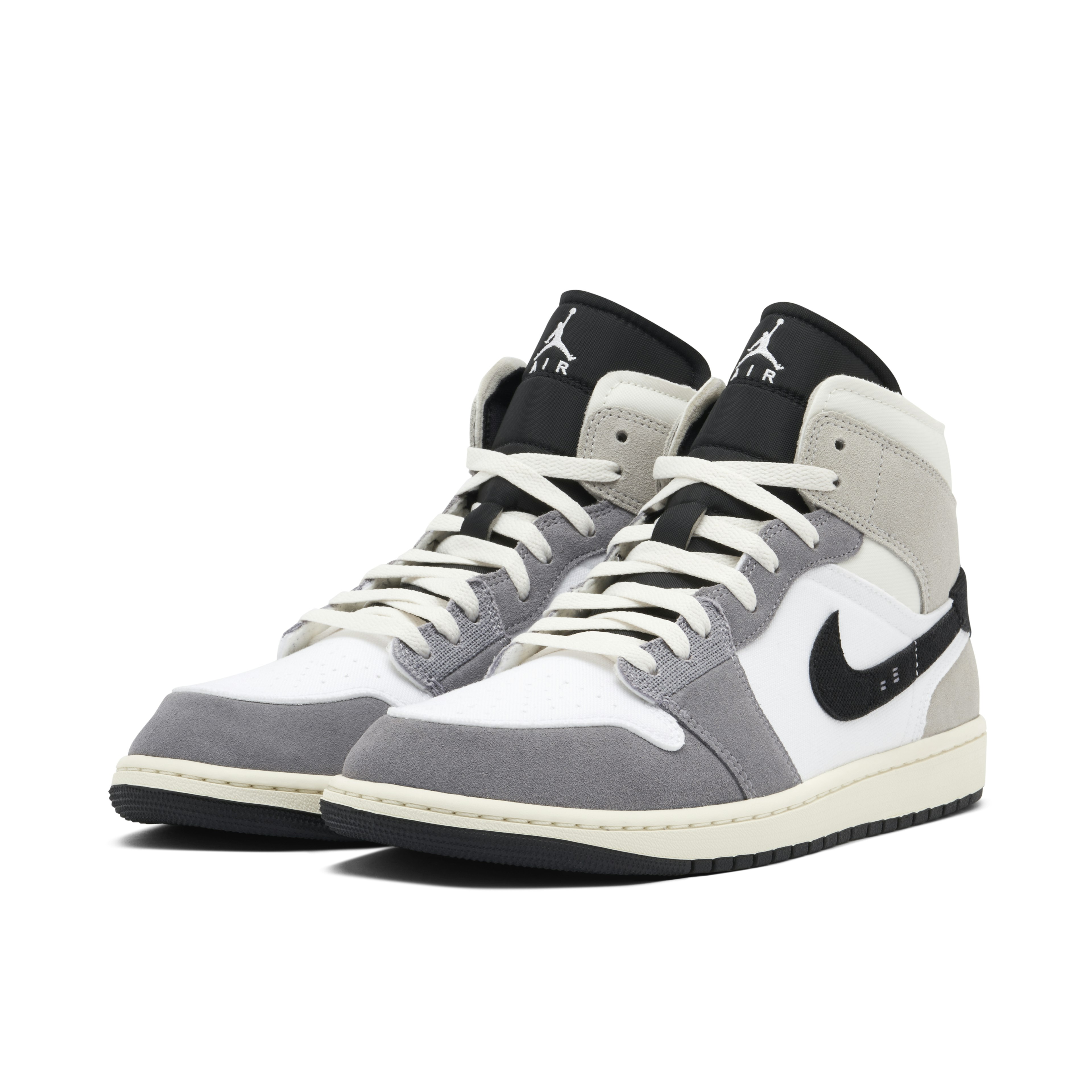Air Jordan 1 Mid SE Craft White Cement Grey Black