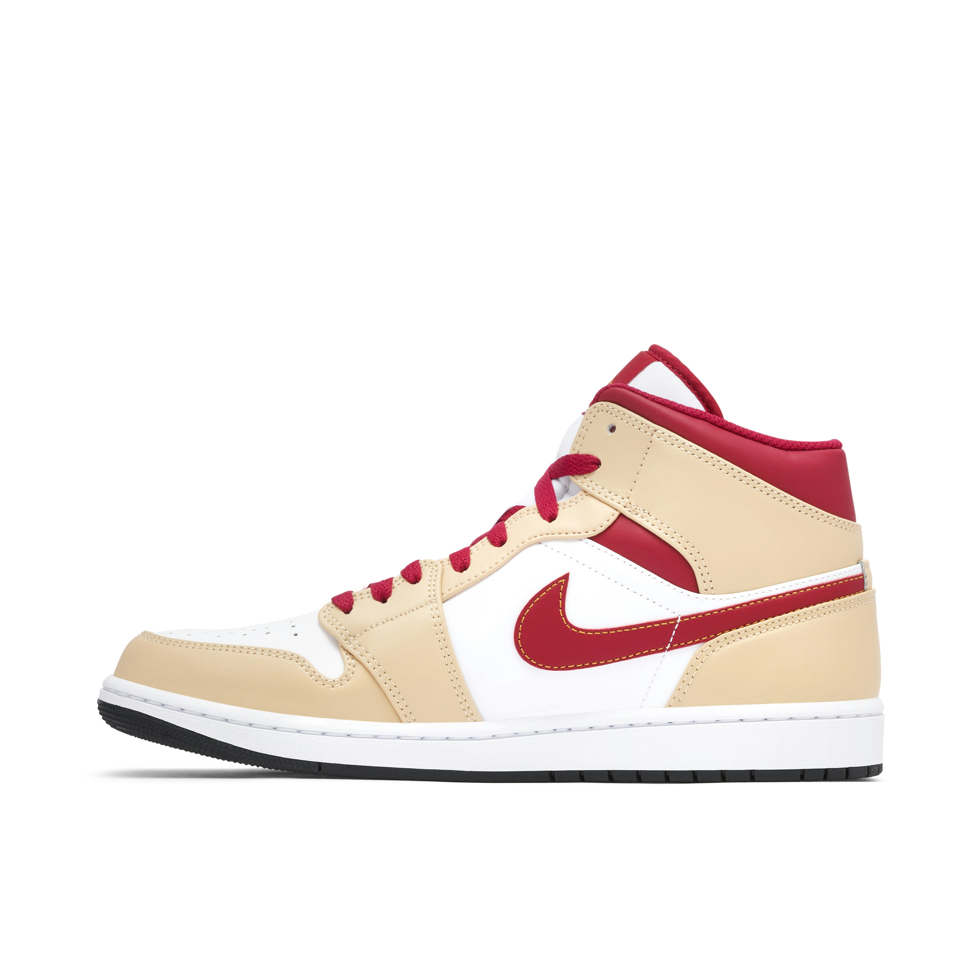 Air Jordan 1 Mid Light Curry Cardinal Red