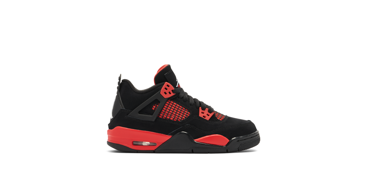 Jordan 4s red black and white online