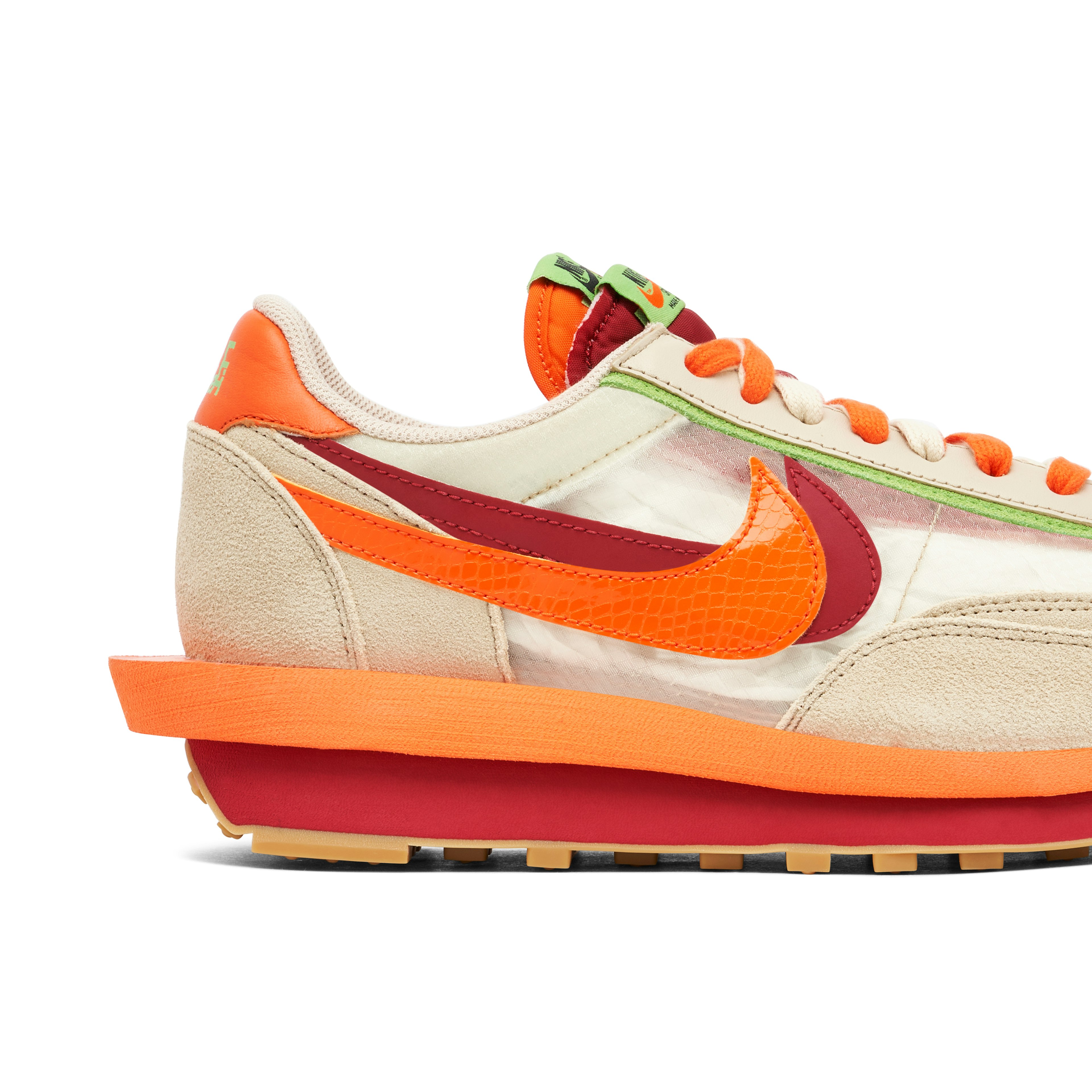 Nike LDWaffle x CLOT x Sacai Net Orange Blaze
