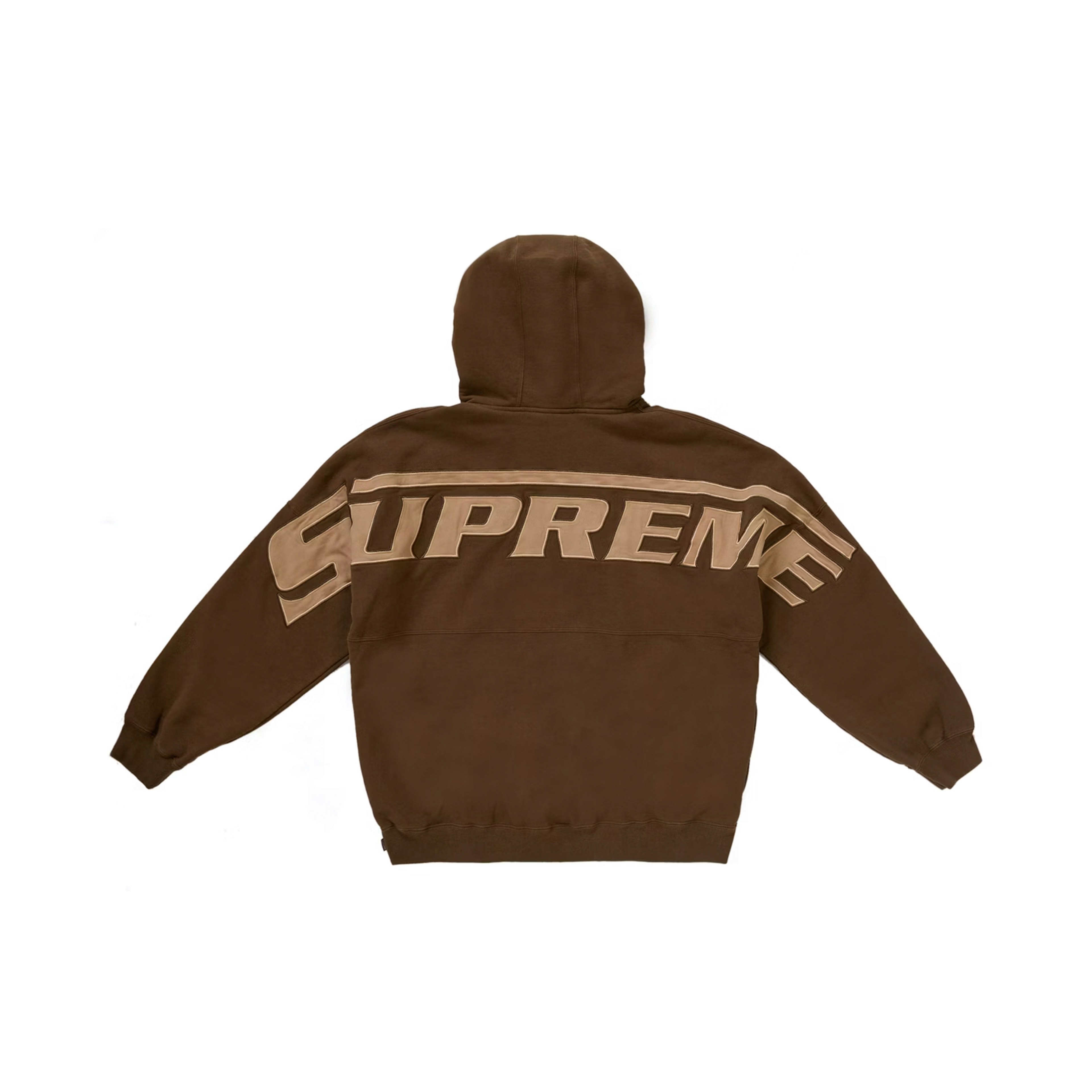 Supreme Wrapped Half Zip Hooded Sweatshirt Dusty Brown