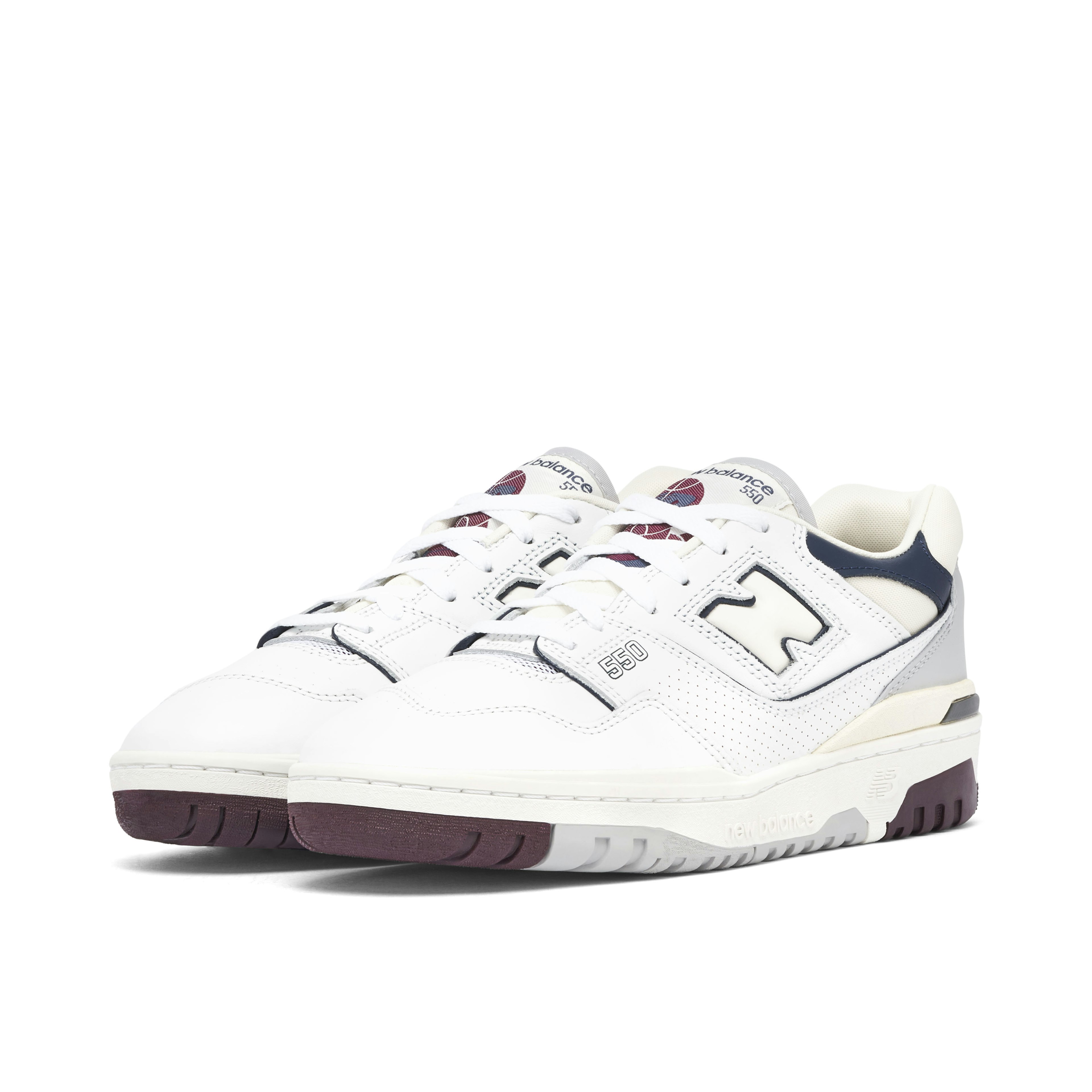 New Balance 550 White Burgundy Navy