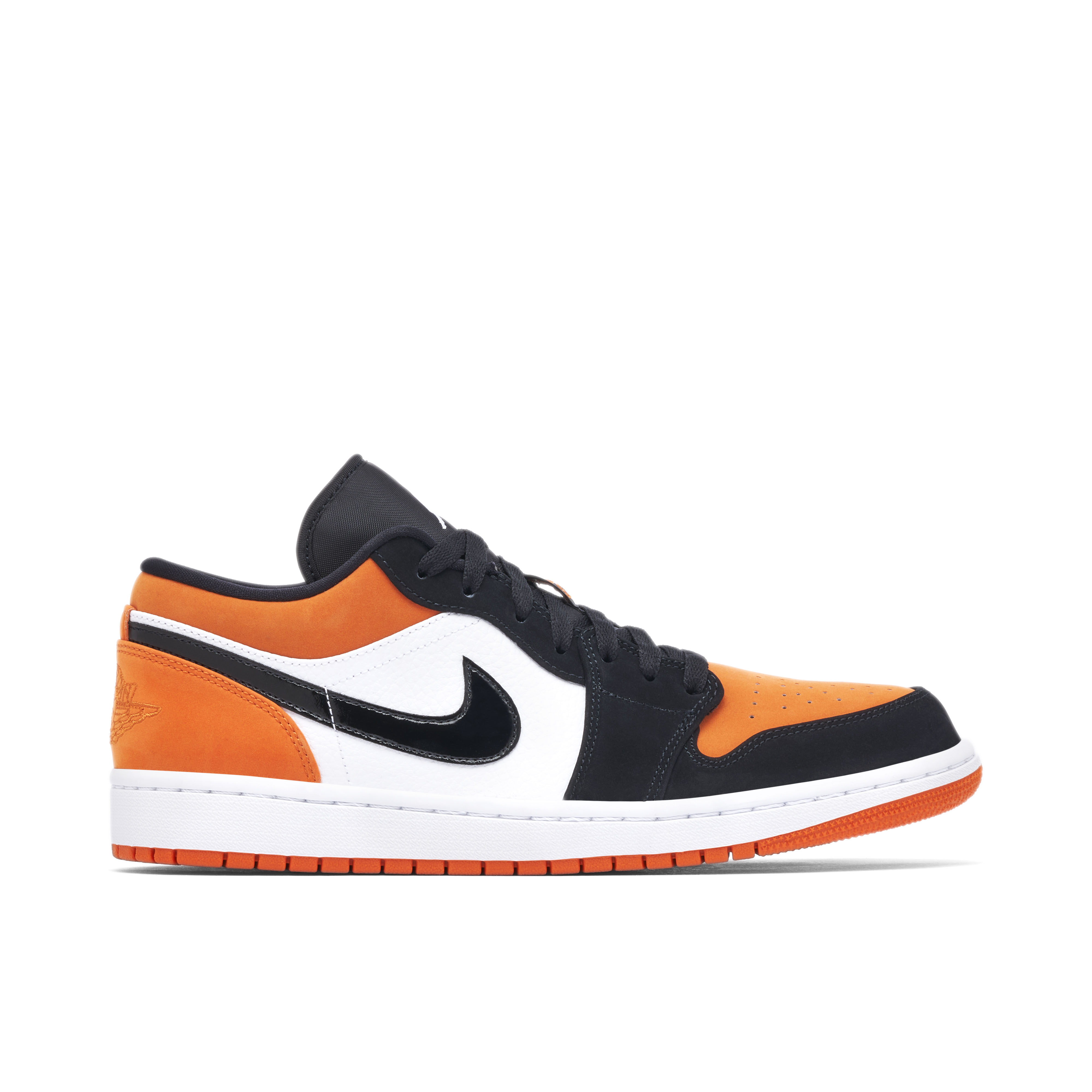 Black orange and white jordan 1 online