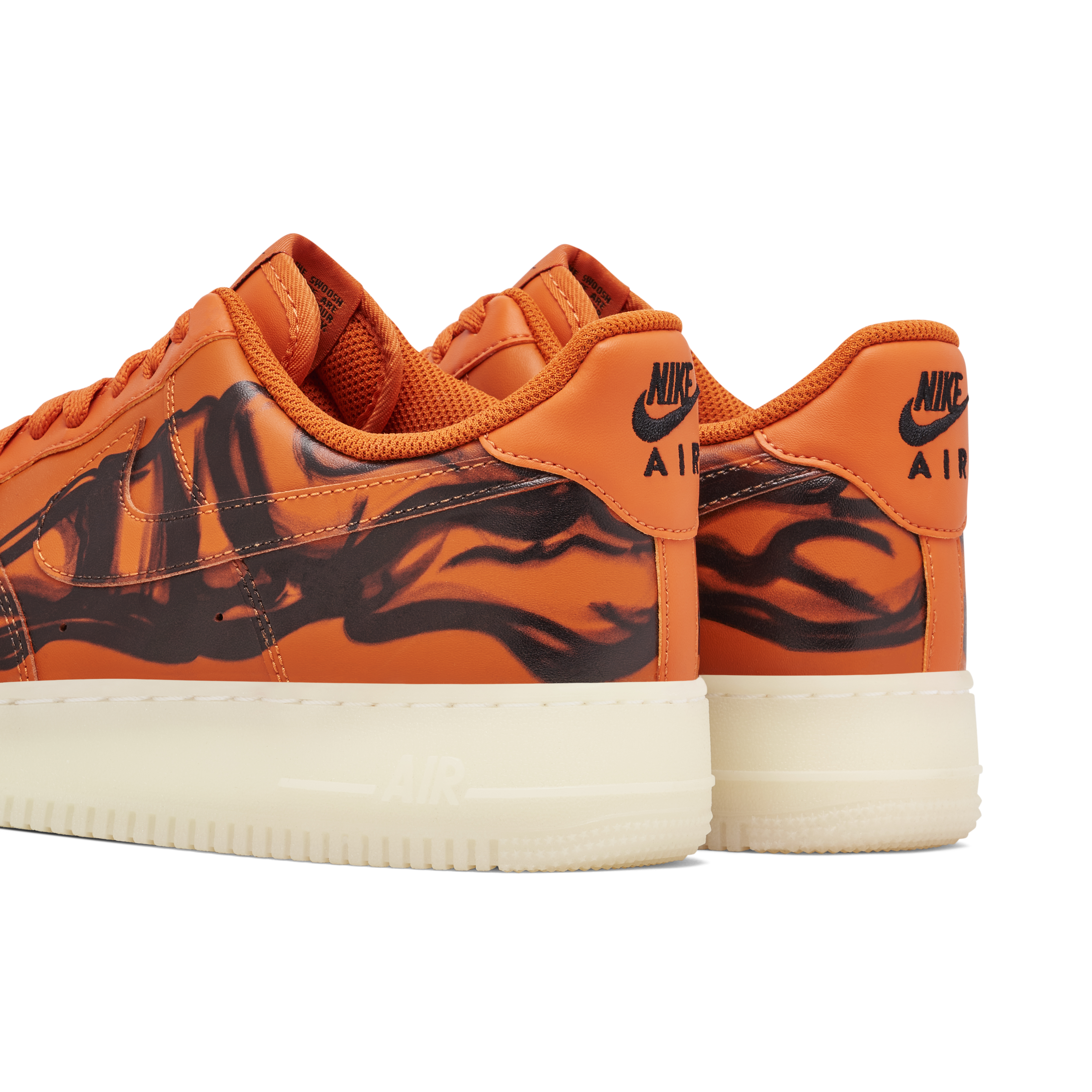 Nike Air Force 1 Skeleton Orange CU8067 800 Laced